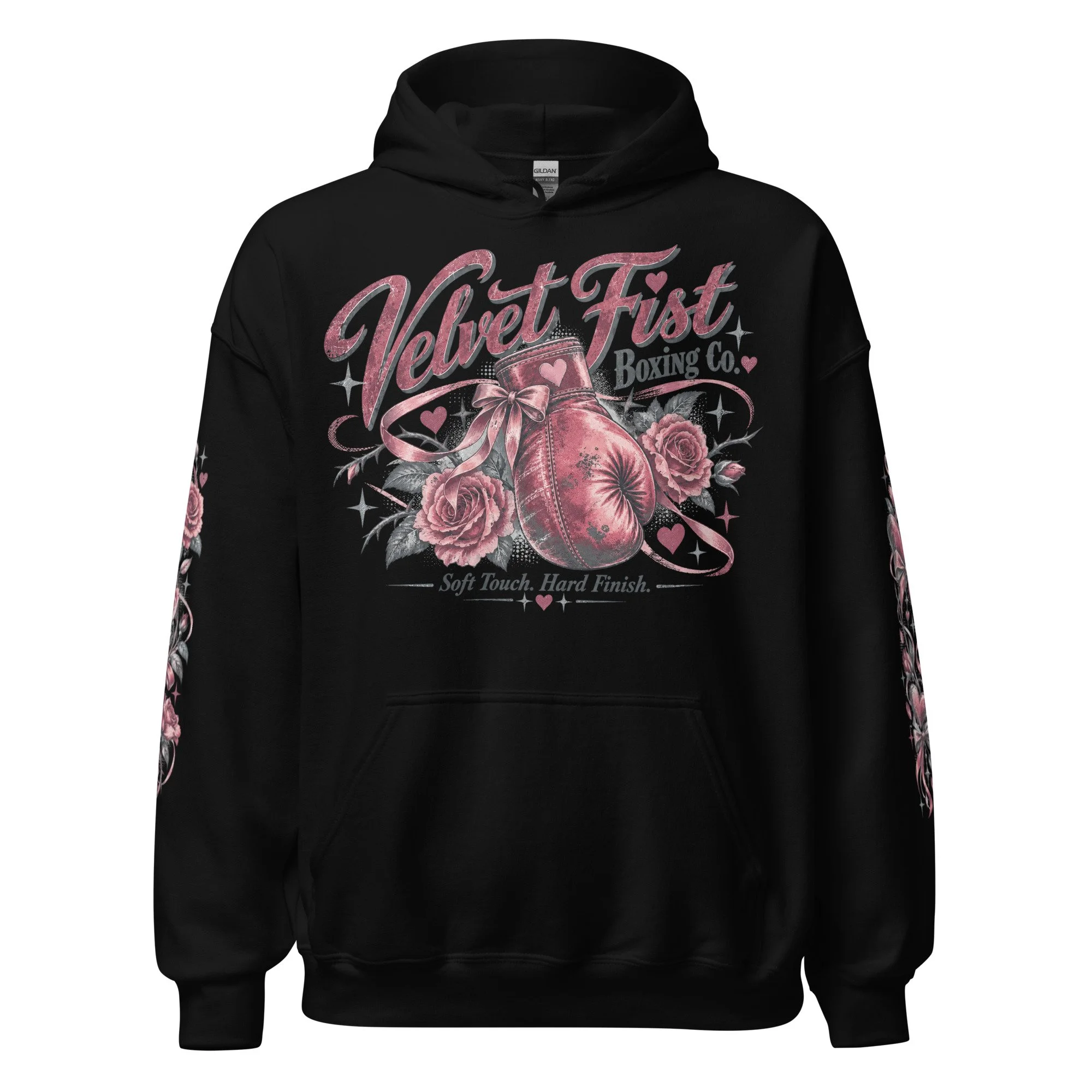 Gray boxing pullover hoodie