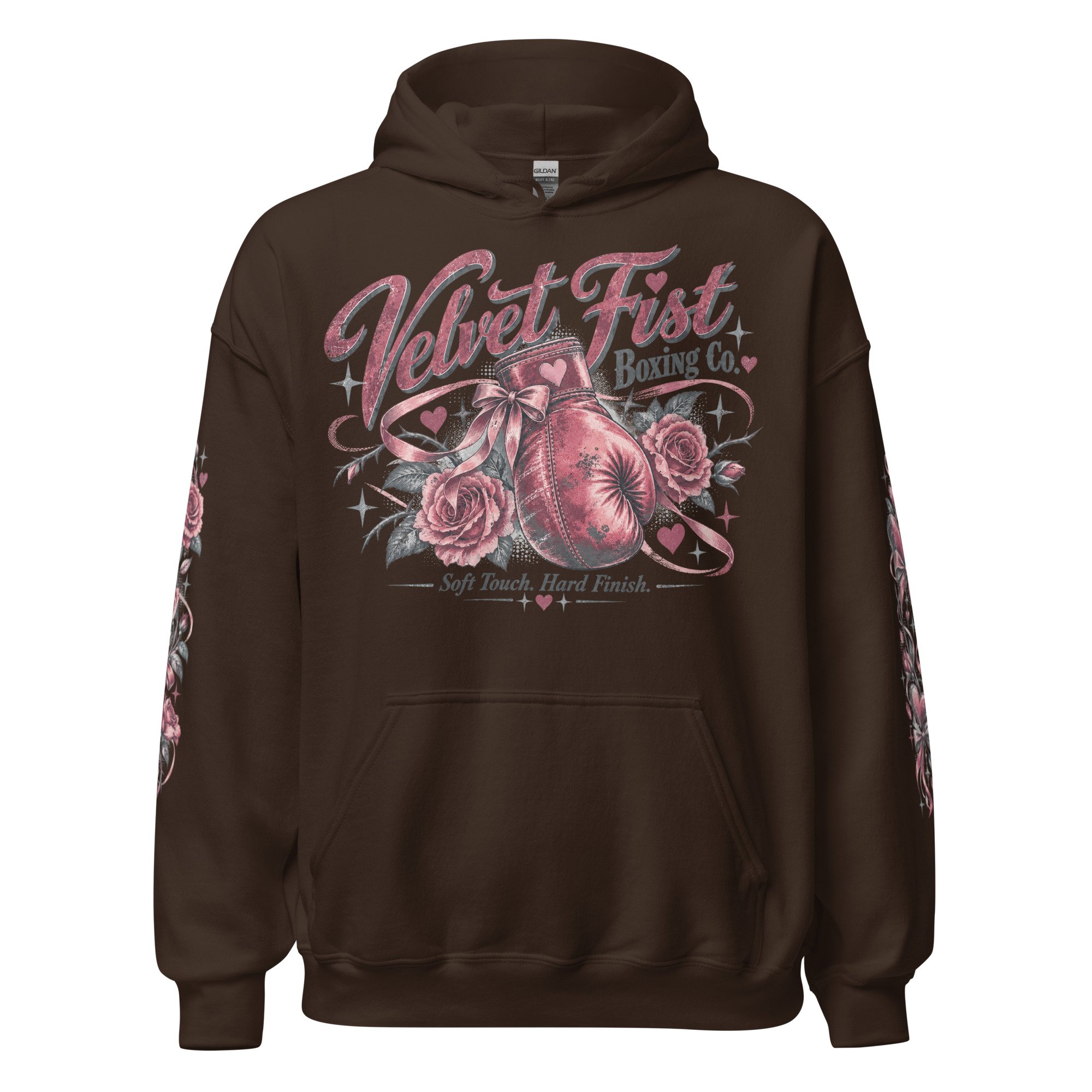 Gray boxing pullover hoodie