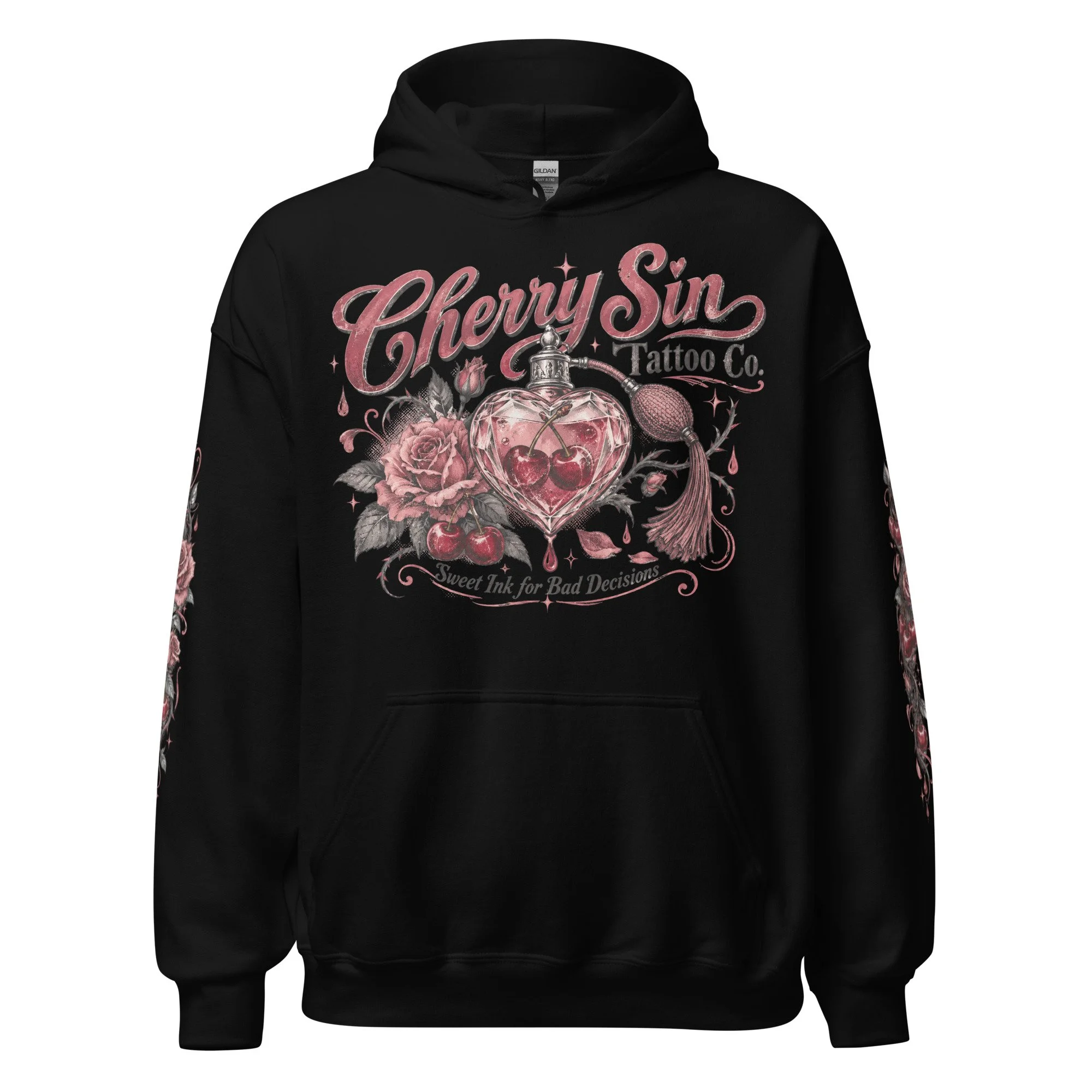Rose cherry streetwear hoodie