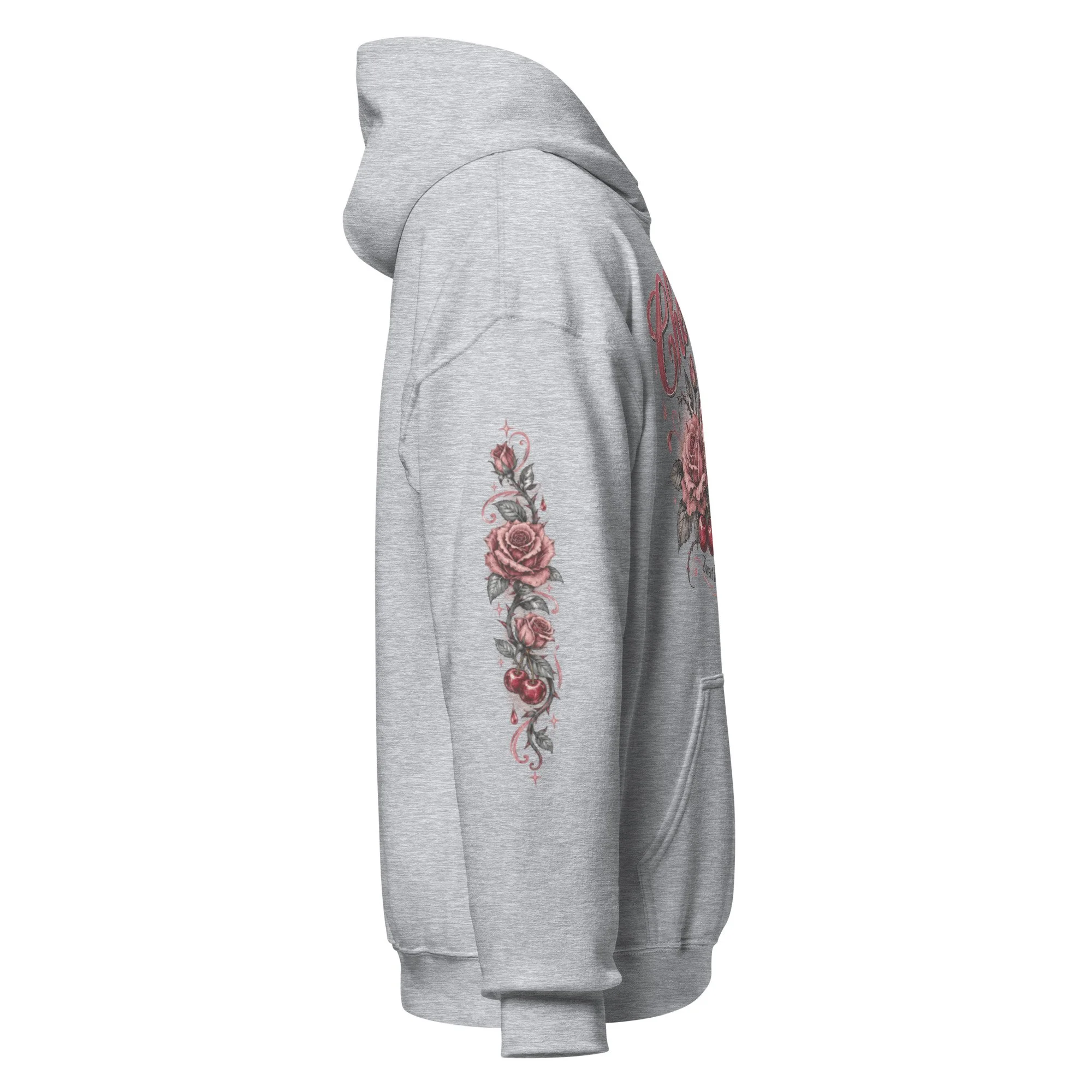 Heart and cherry print hoodie