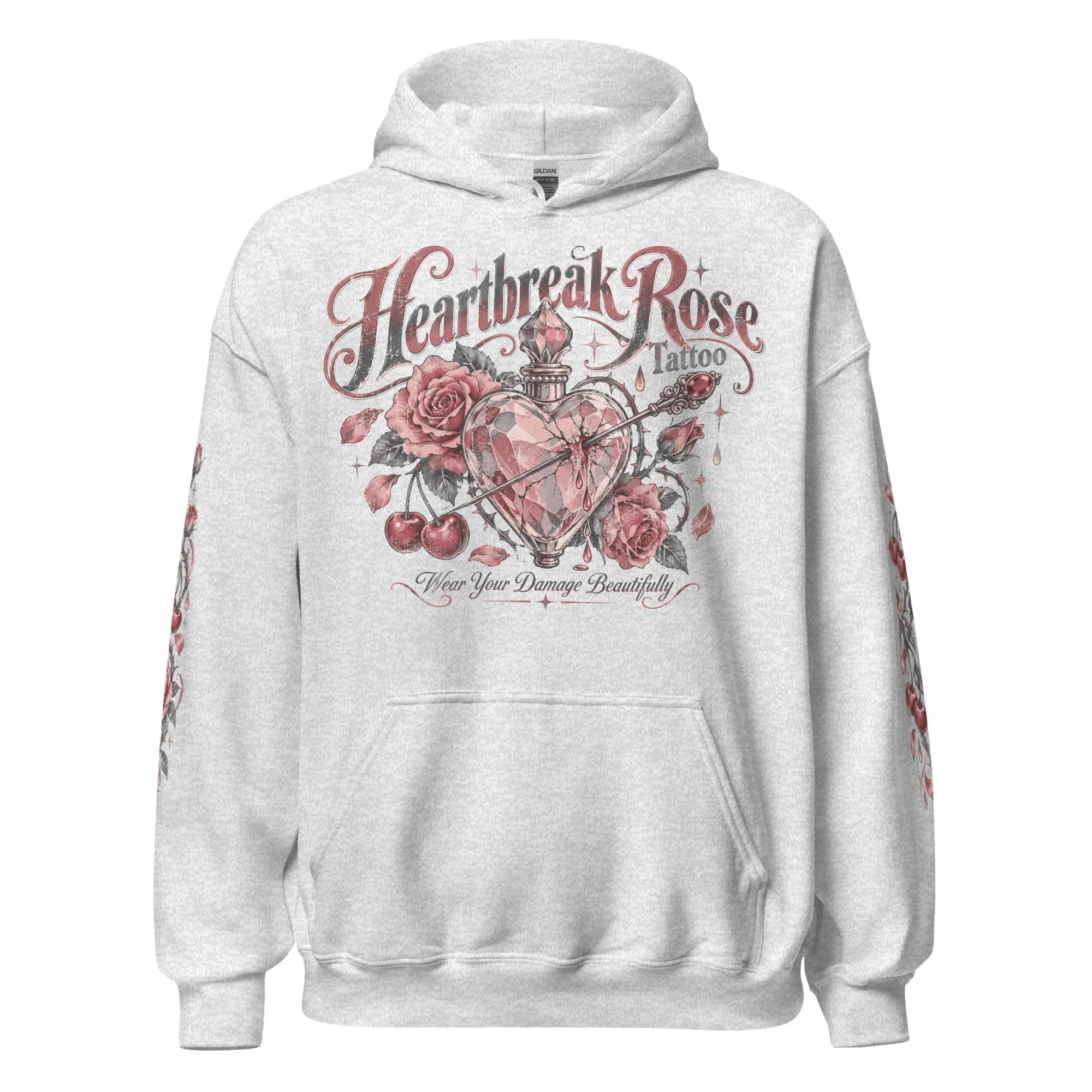 Heart graphic hooded sweatshirt