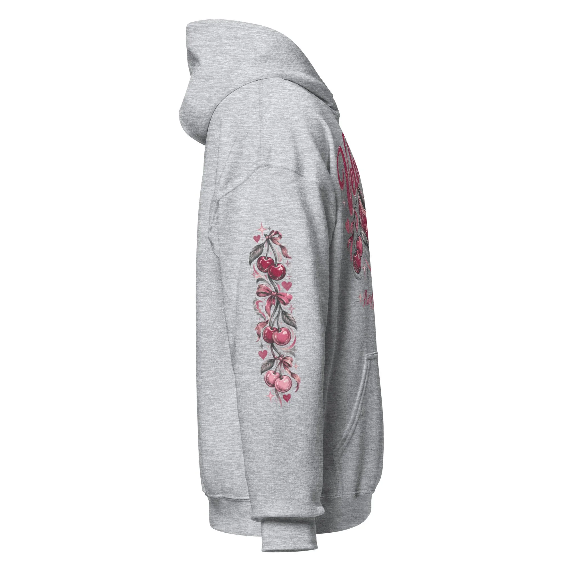 Cherry heart graphic hoodie