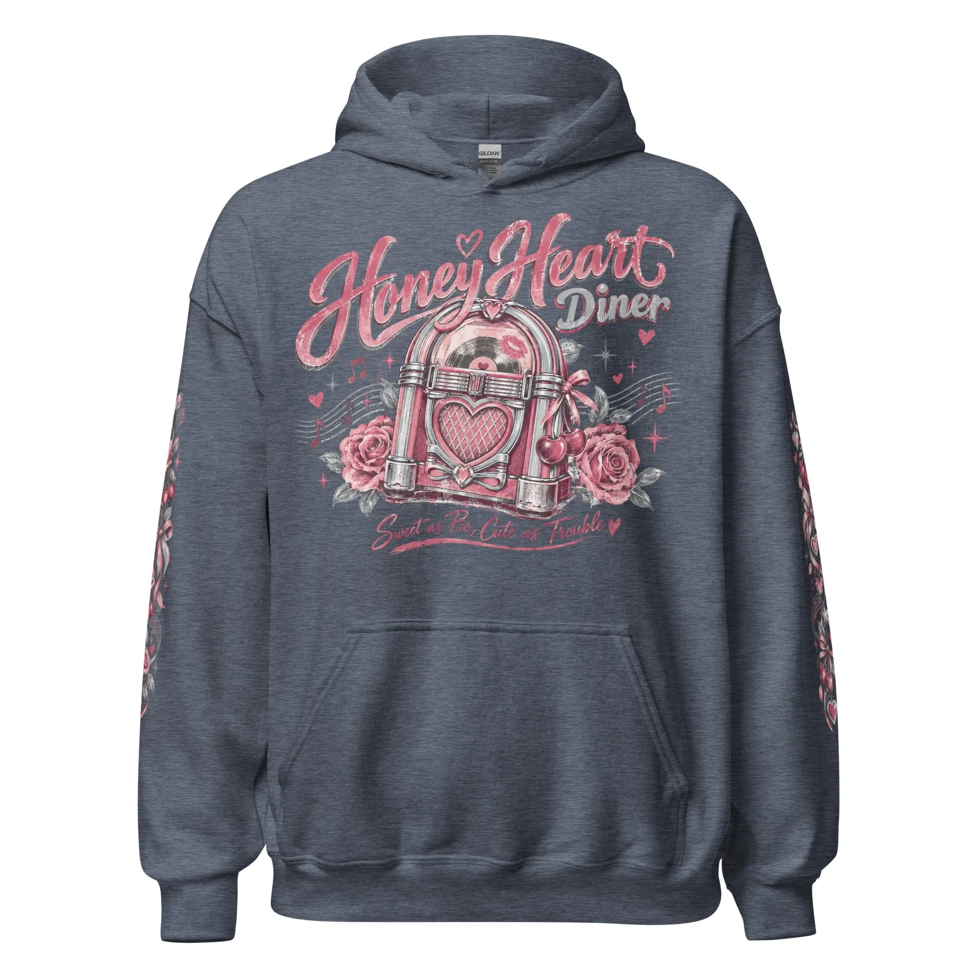 Cherry print hoodie for women