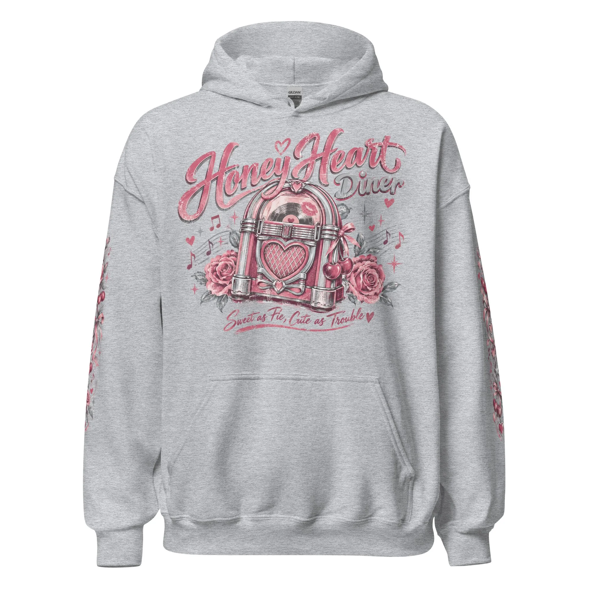 Rockabilly graphic pullover hoodie