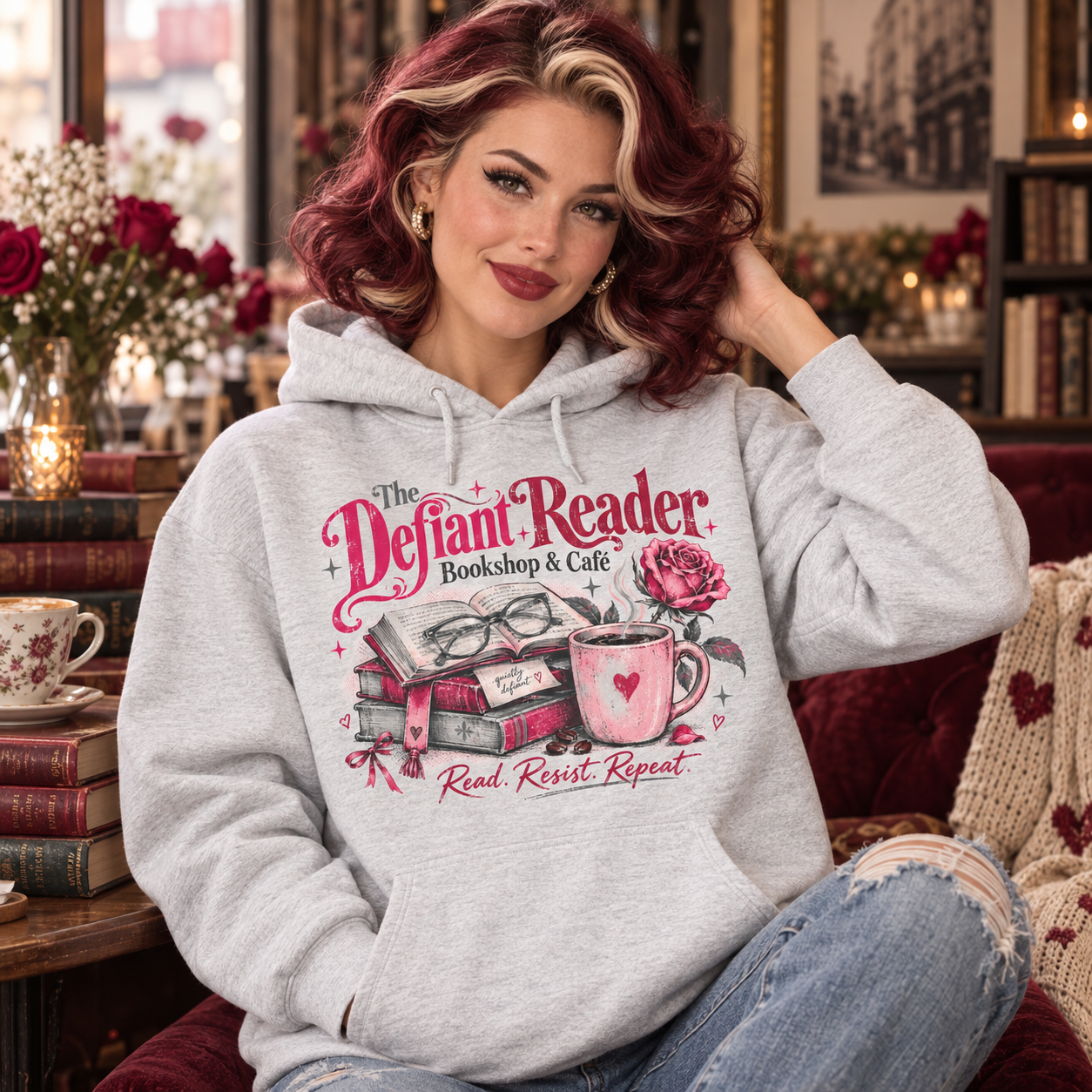 coffee and books hoodie