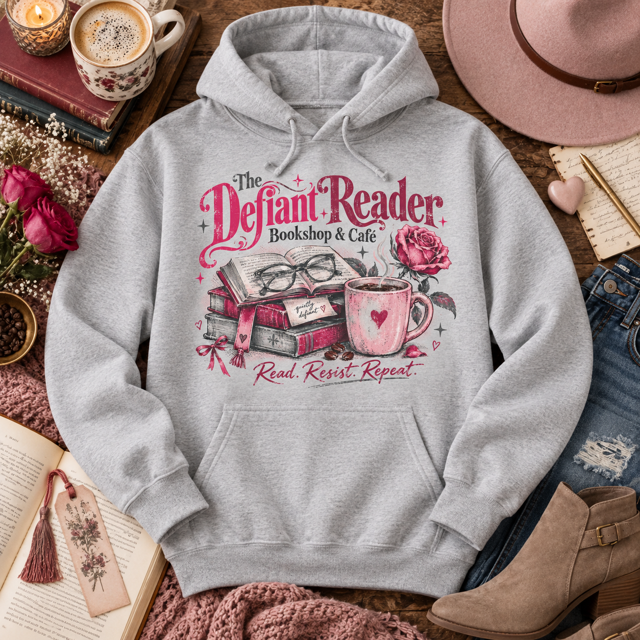 womens reading hoodie