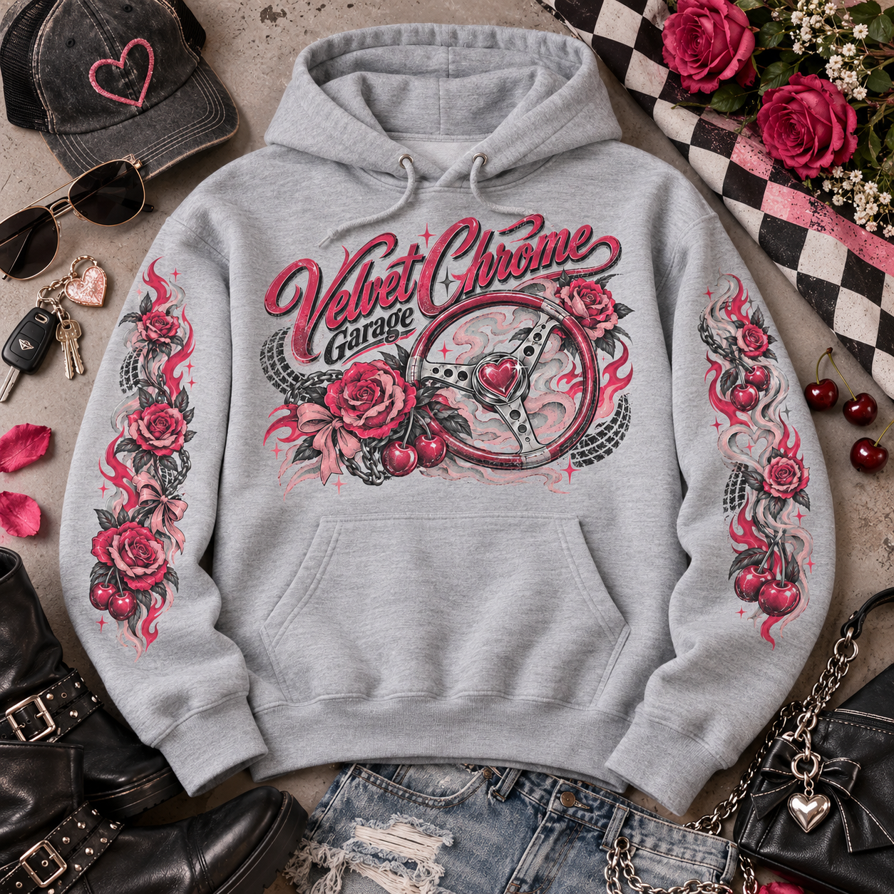 Women's vintage car hoodie