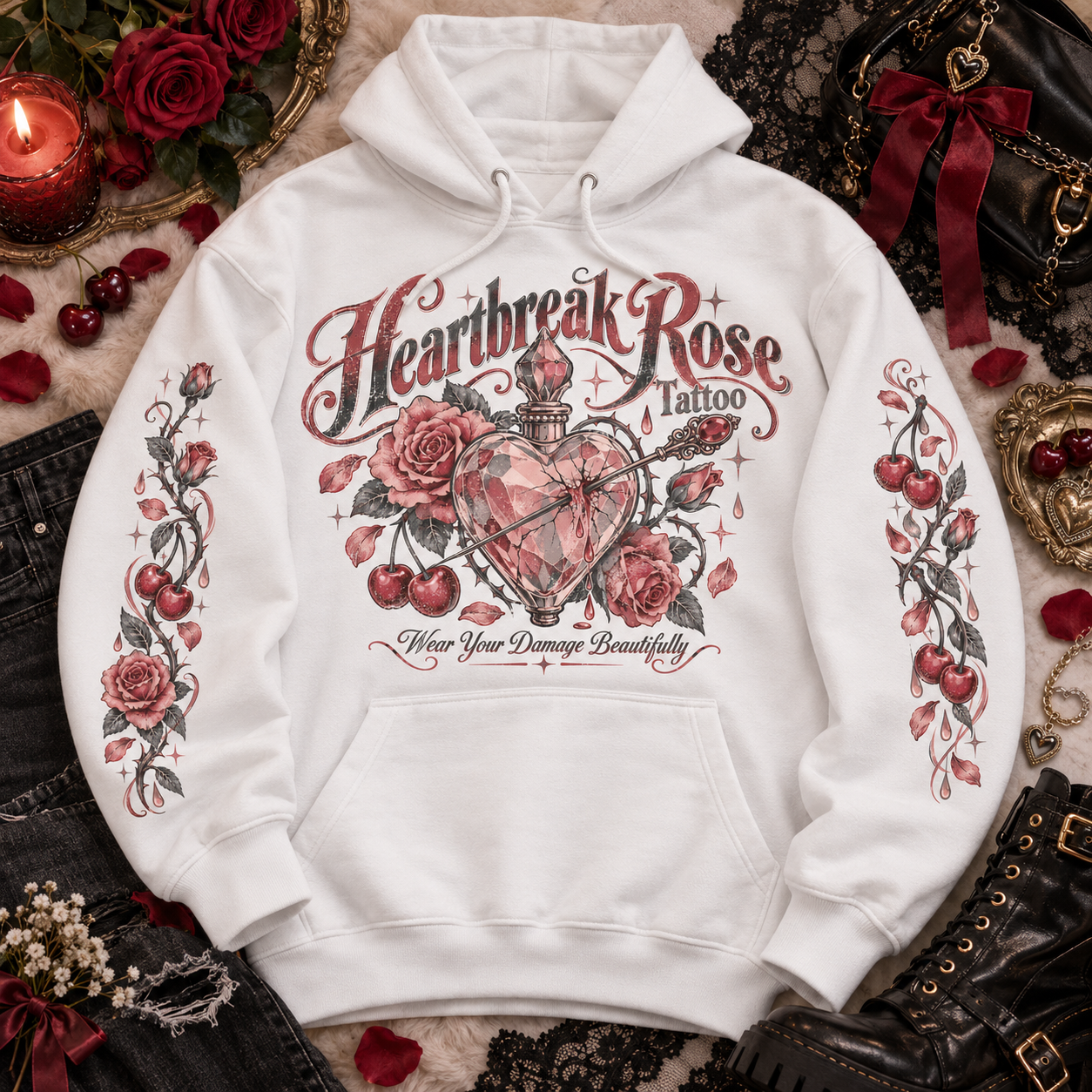 Cherry graphic pullover hoodie