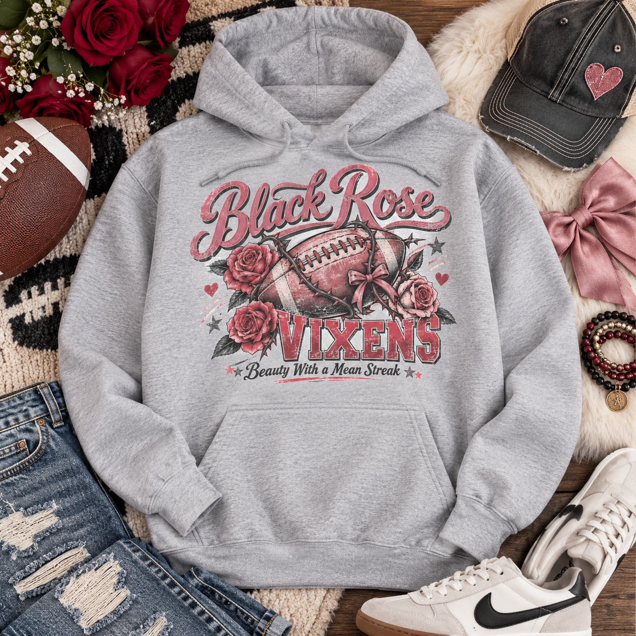 Football rose sweatshirt