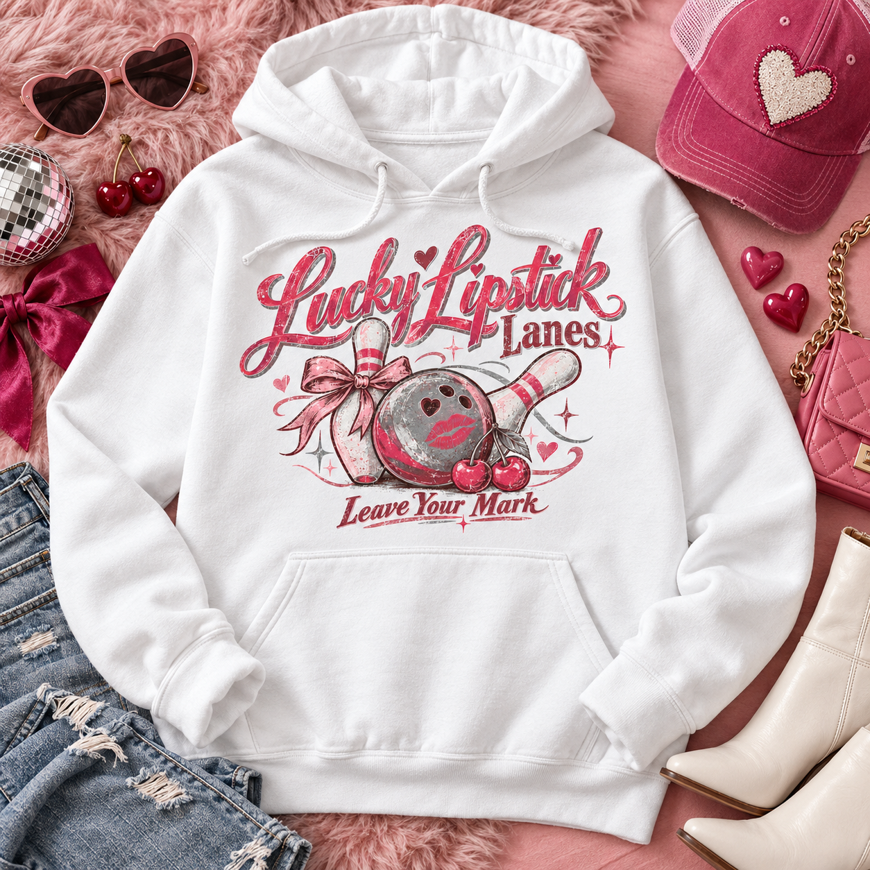 Retro bowling hoodie for women