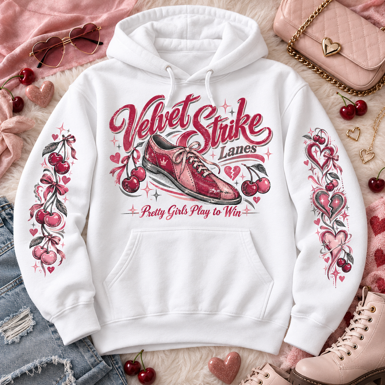 Retro bowling hoodie for women