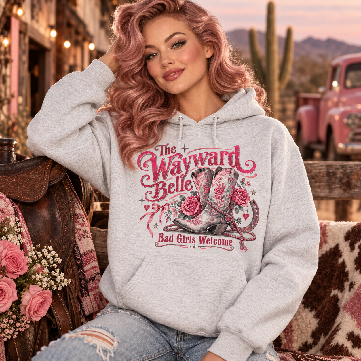 Cowgirl boot hoodie
