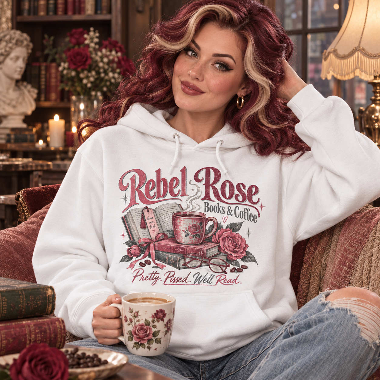 Coffee lover reading hoodie