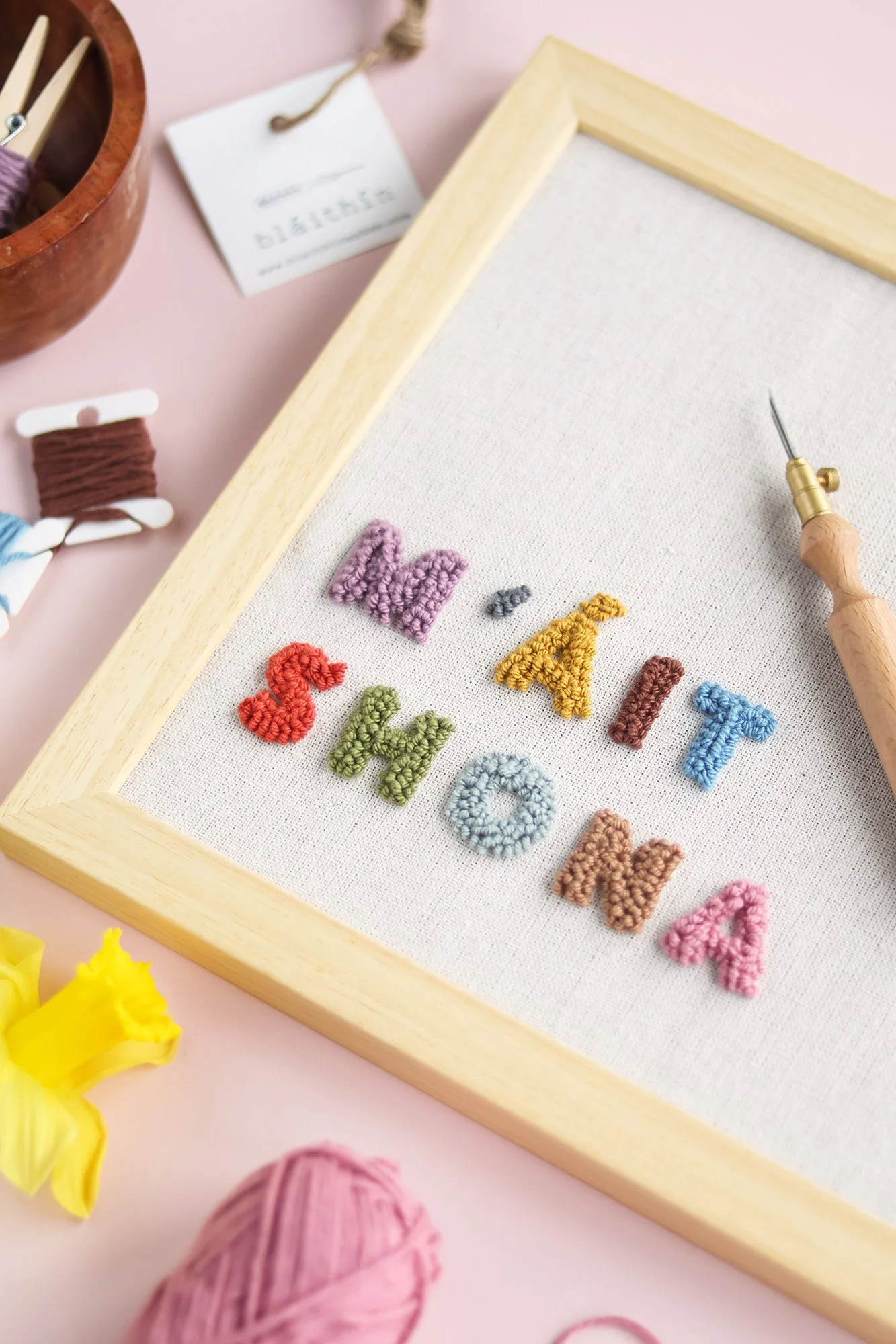 M'ait Shona My Happy Place Irish Textile Wooden Framed Art.jpg
