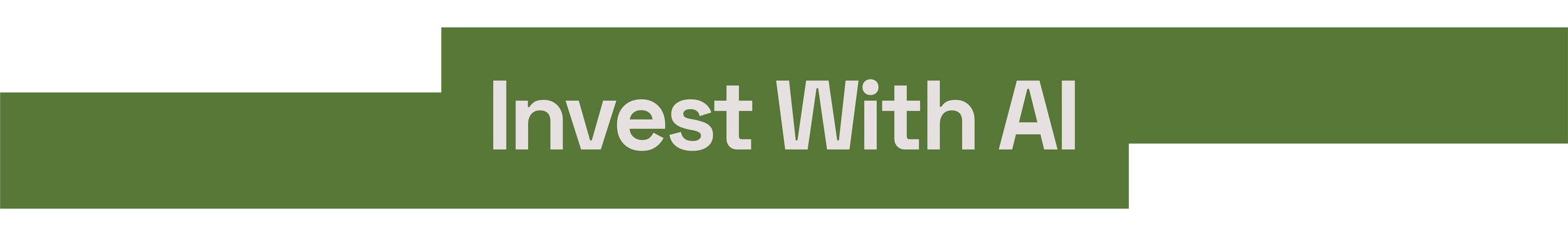 Green banner with the words "Invest With AI" in white text.
