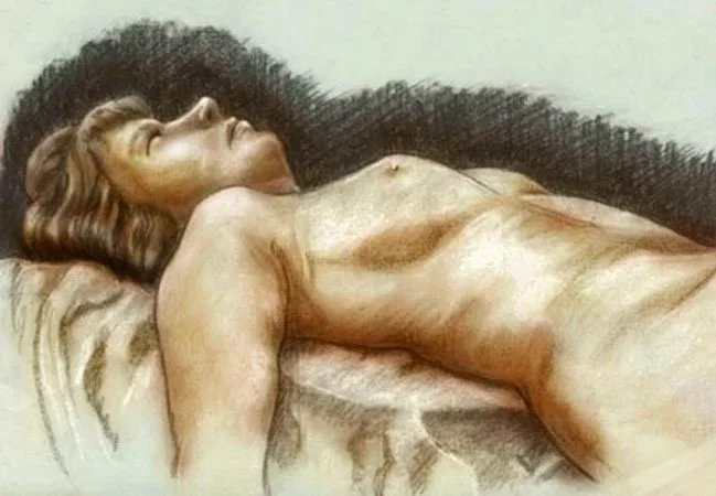 Reclining Figure Study — Pastel and Charcoal on pastel paper