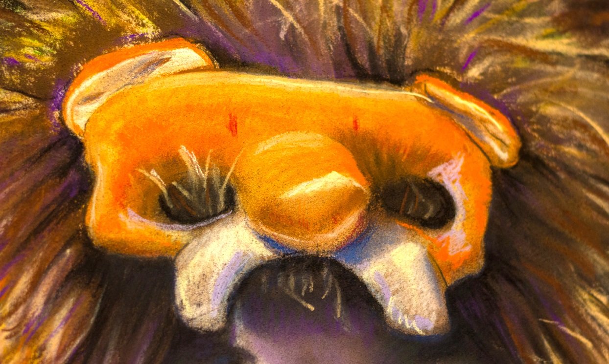 Close up of Large Pastel Painting  