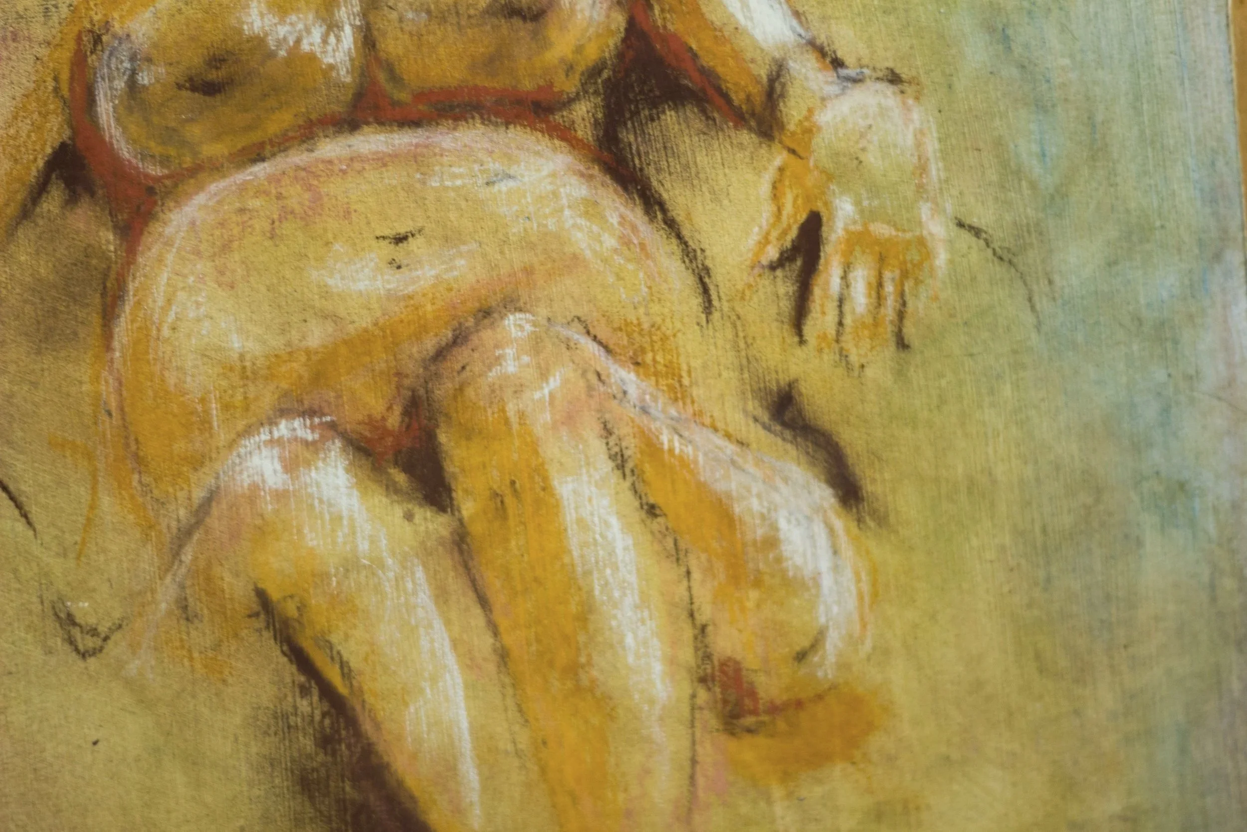 Life Drawing Texture Study — Mixed Media
Pastel, acrylic, on gessoed panel