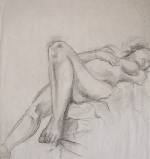 Reclining Figure Study — Charcoal
Charcoal on paper