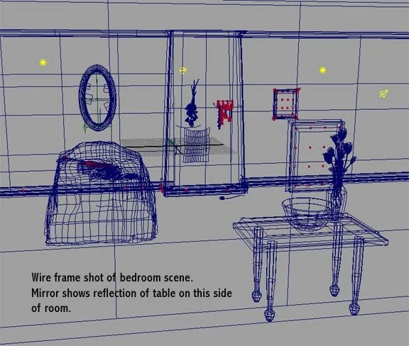 Wireframe of a 3D Visualization study of texture and light. NURBS models.