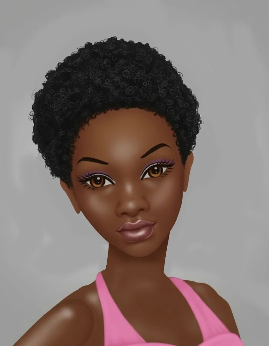 Client Project: Doll design with Afro-centric hairstyles. Total of 10 variations.