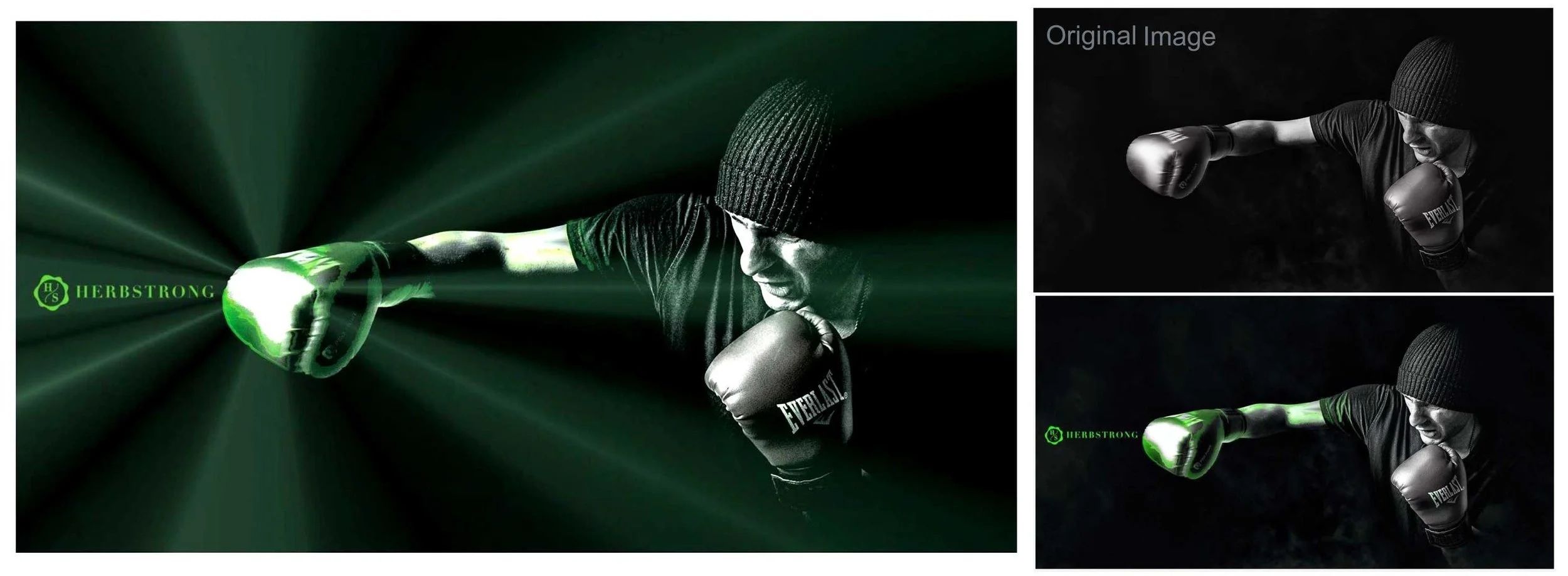 Visualization for client proposal project. Client focus on strength and action for the images and the logo color green for the product.