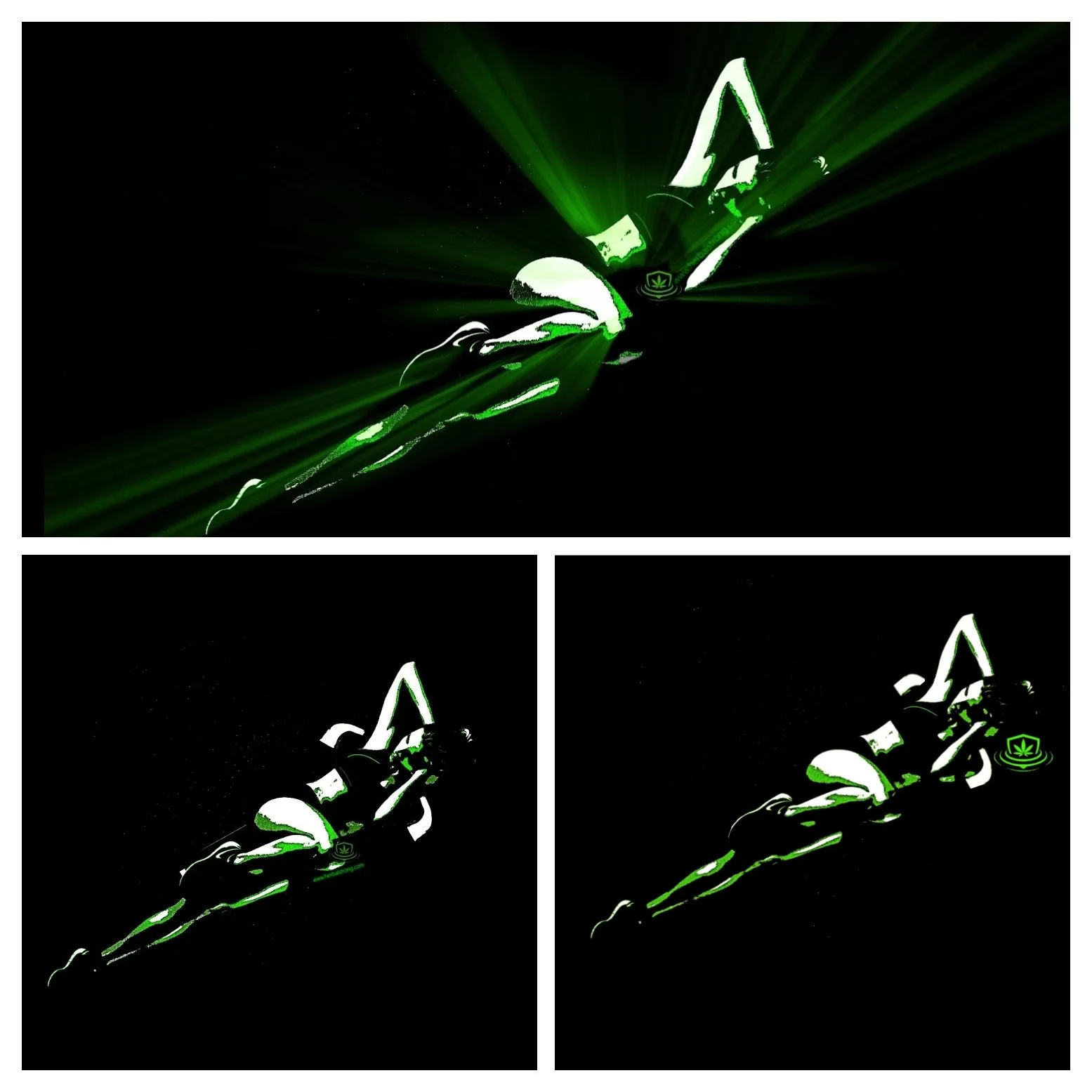 Visualization for client proposal project. Client focus on strength and action for the images and the logo color green for the product.