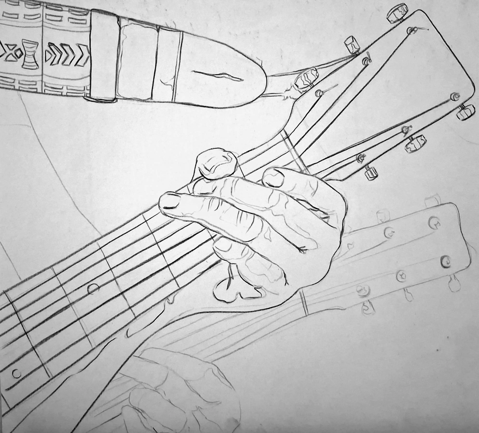 Line Drawing - from life - hands study