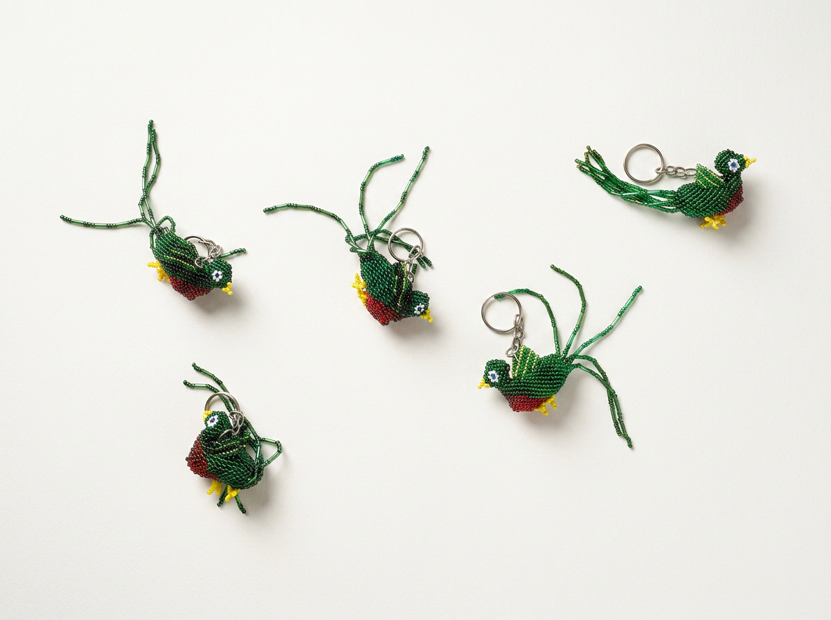 Small hand-made colorful birds