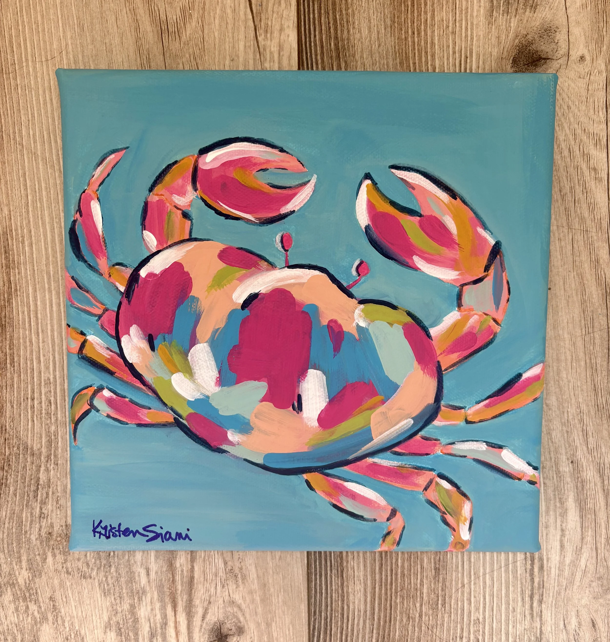 Vibrant Abstract Crab Painting