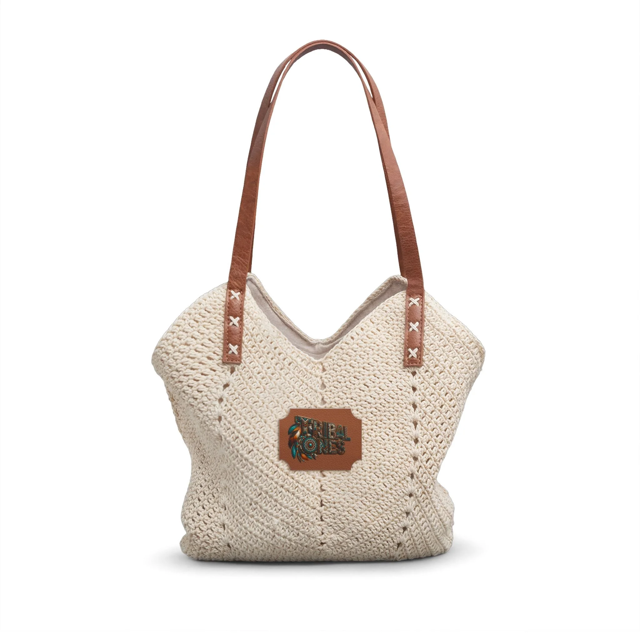 Tribal Ones Logo Straw Shoulder Bag