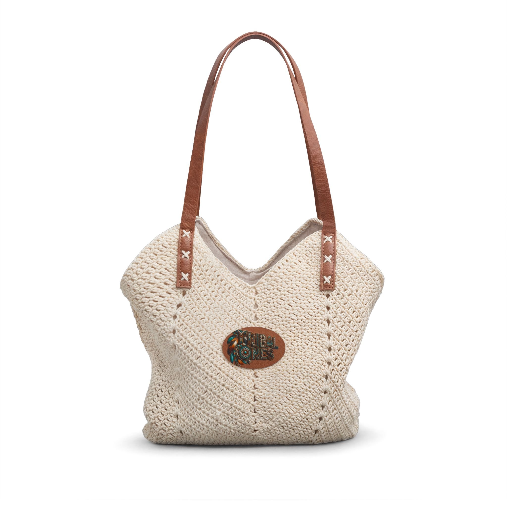Tribal Ones Logo Straw Shoulder Bag