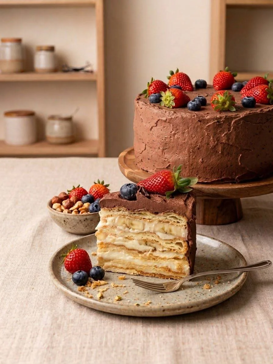 French Choux Cake  Banana & Chocolate <br> (From CA$80)
