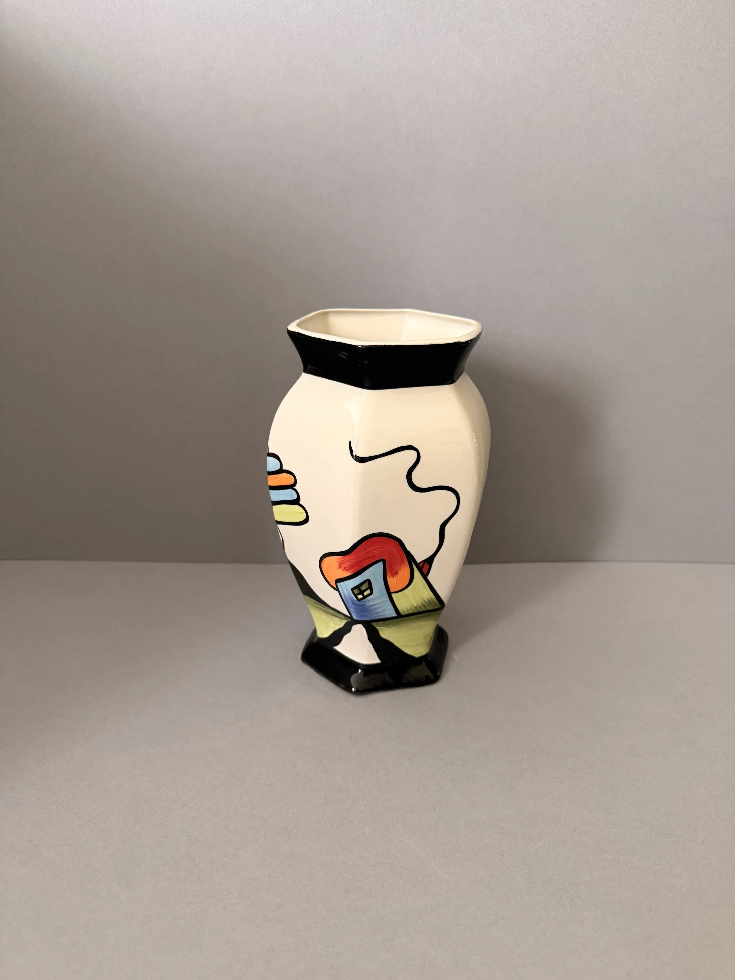 Lorna Bailey Fantasia Cottage Vase – Dark Cobalt Blue Signature – 21 cm