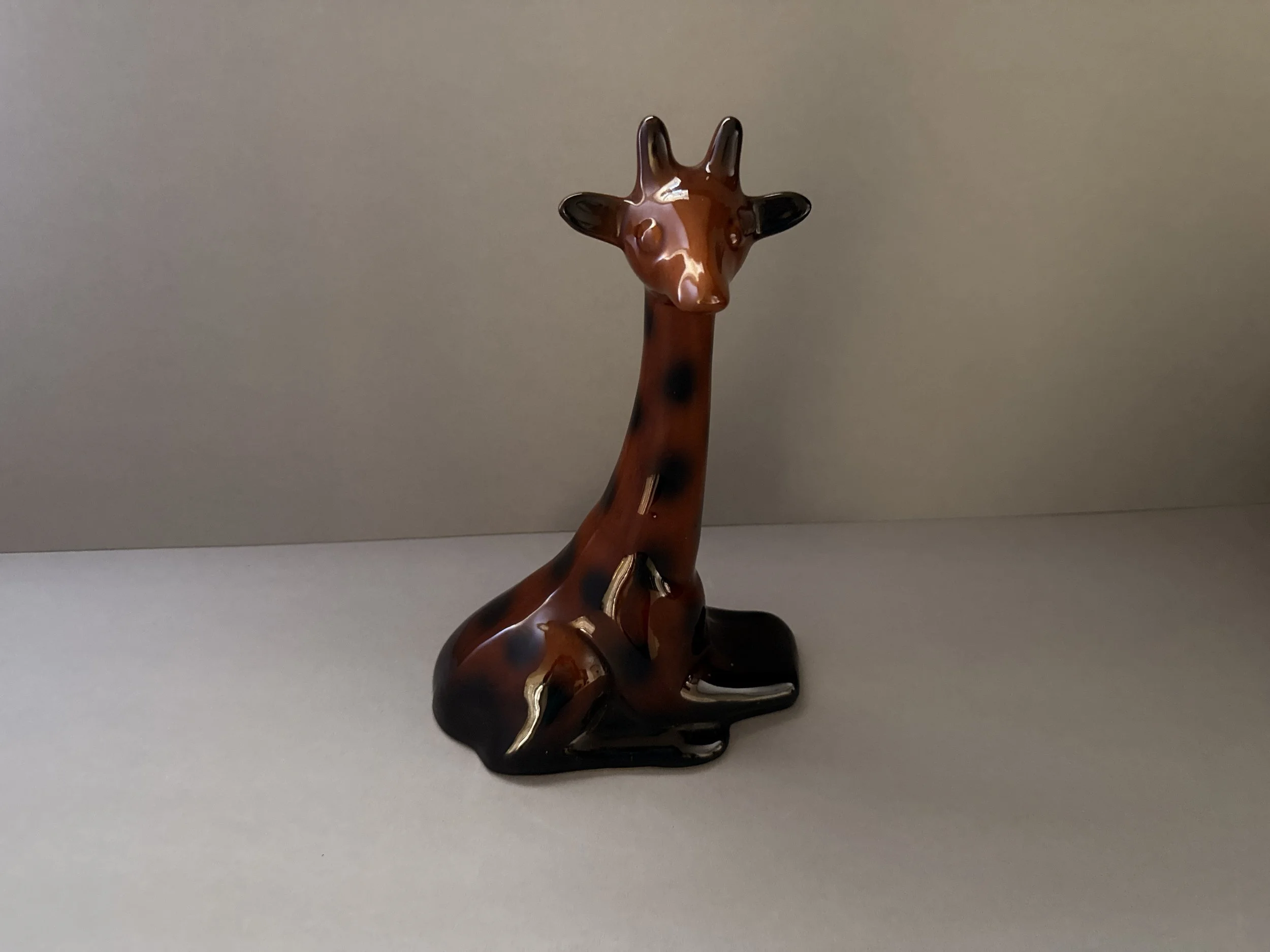 Vintage Glazed Ceramic Giraffe – 28 cm