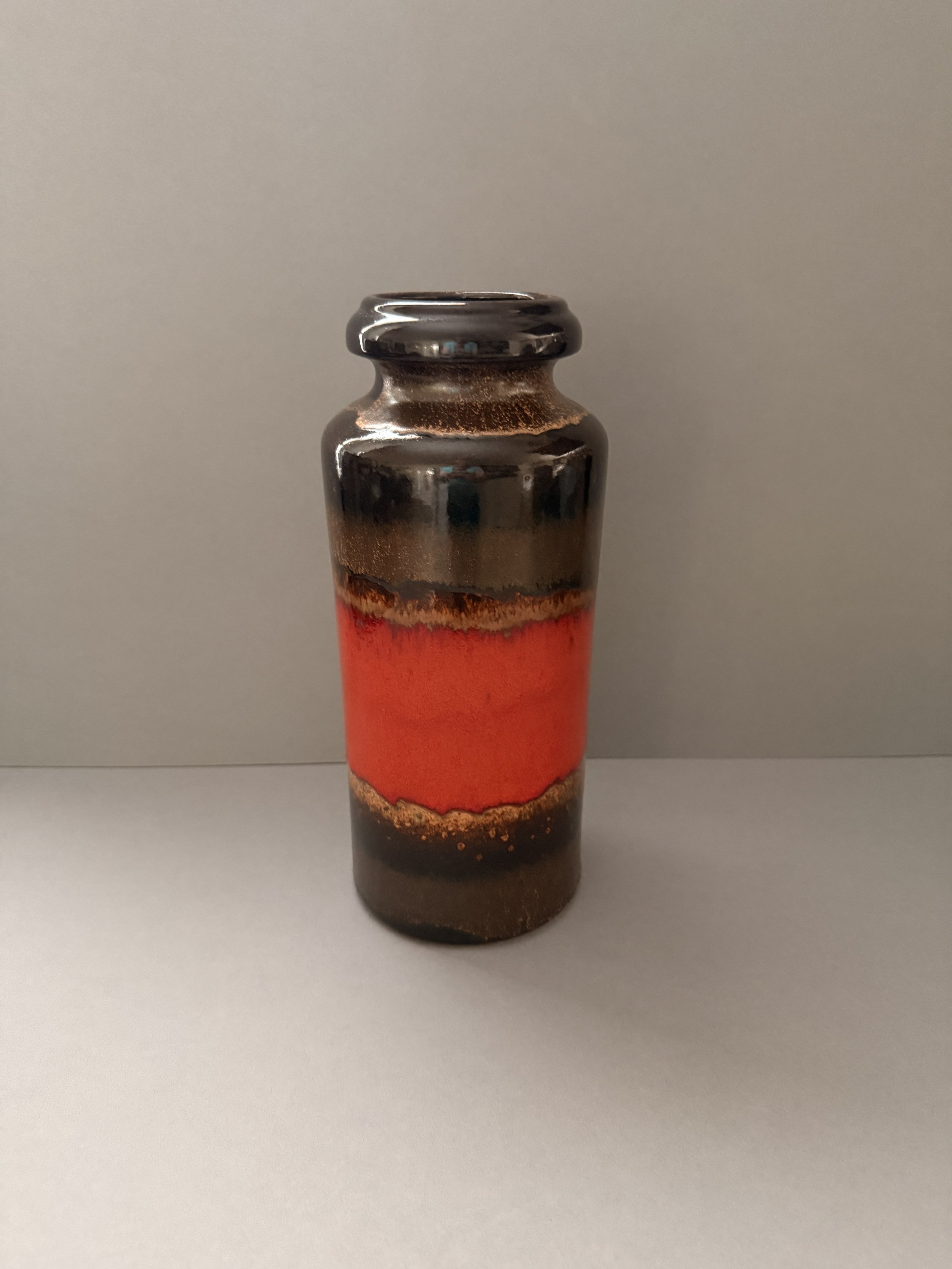 Scheurich 517-30 Vintage West German Pottery Vase – Red & Brown – 30 cm