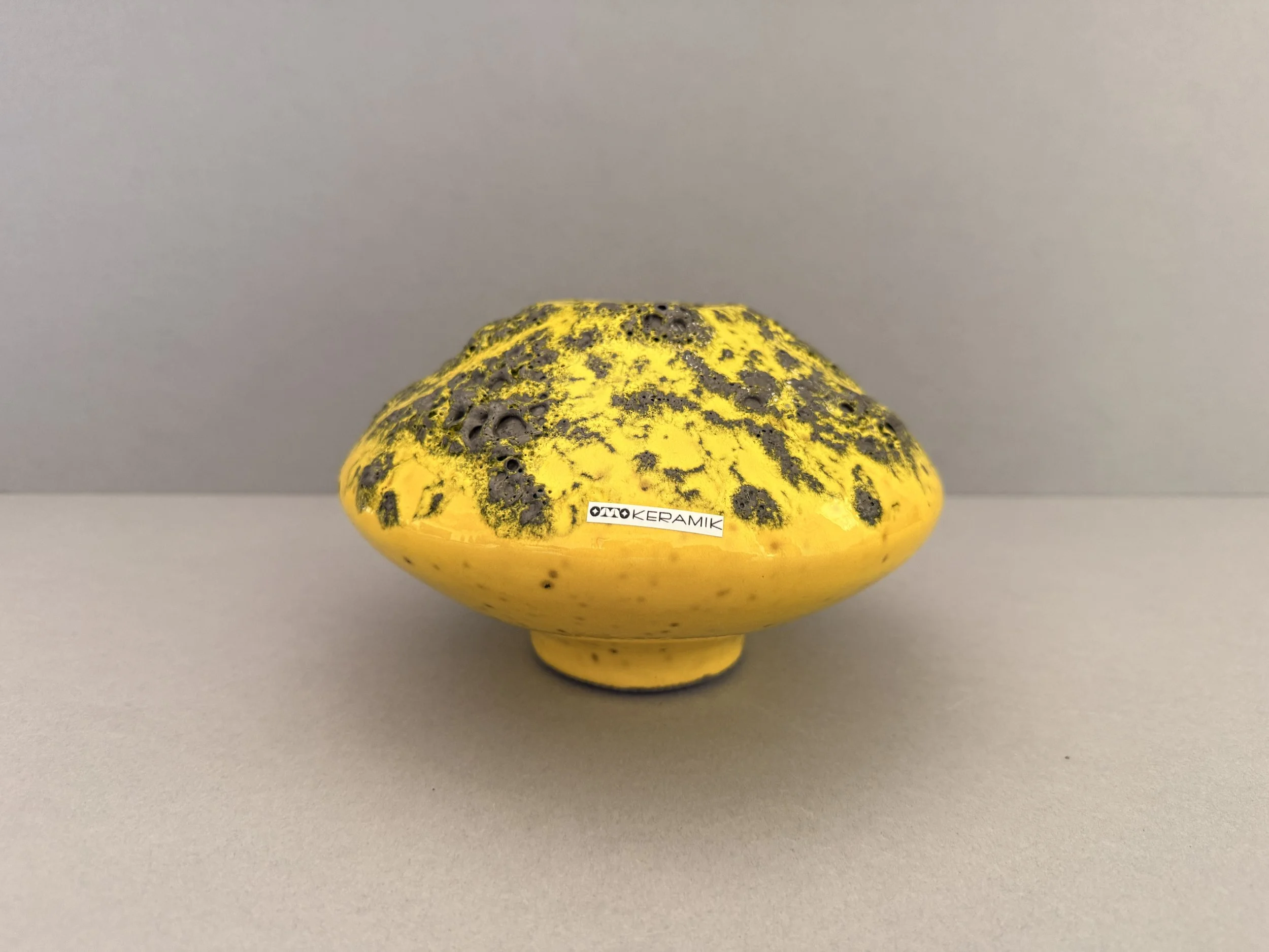 Otto Keramik 203M Yellow Fat Lava Vase – Approx. 16.5 cm
