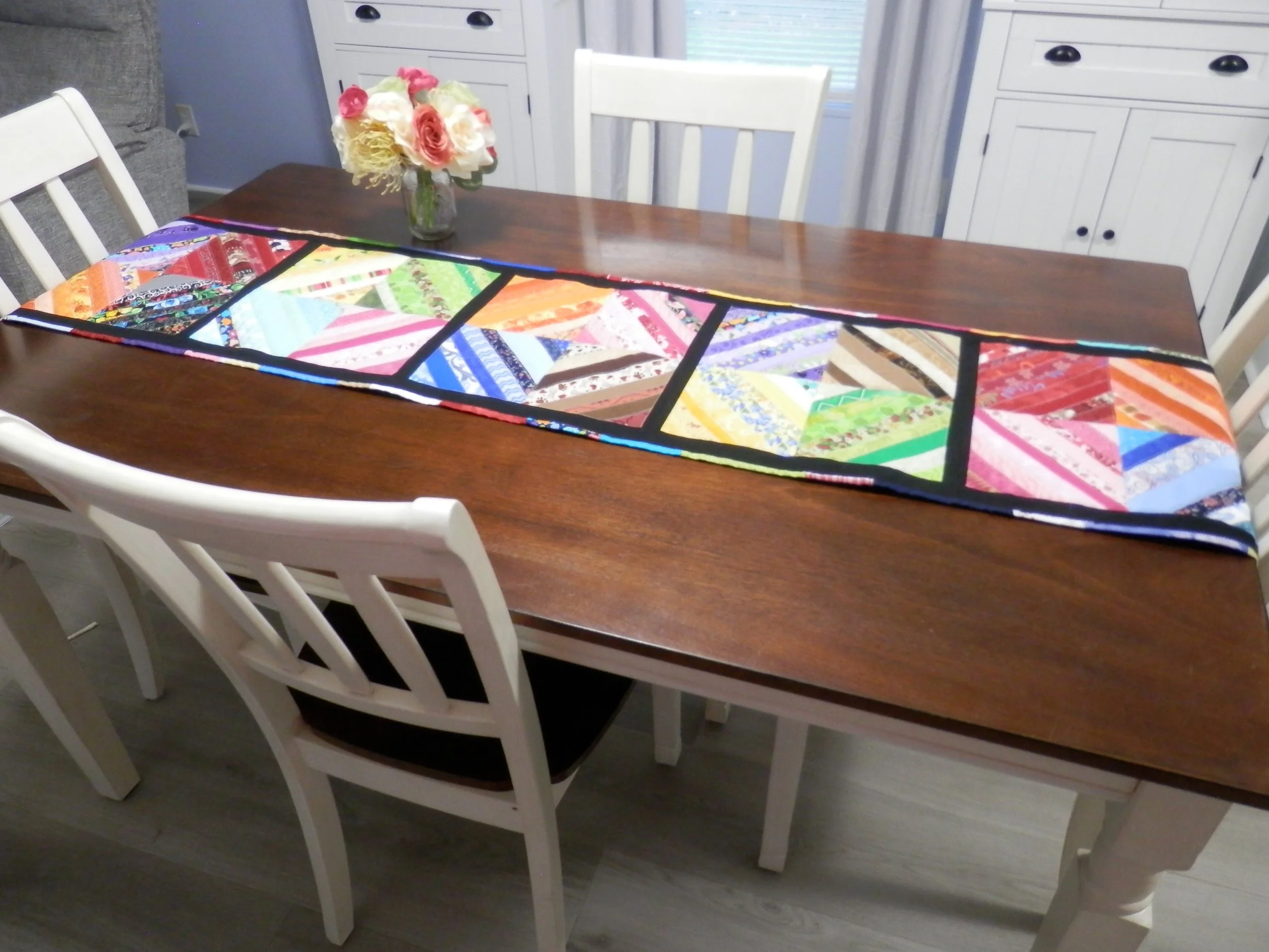 Colorful Kaleidoscope Table Runner 65.5" x 14.5"