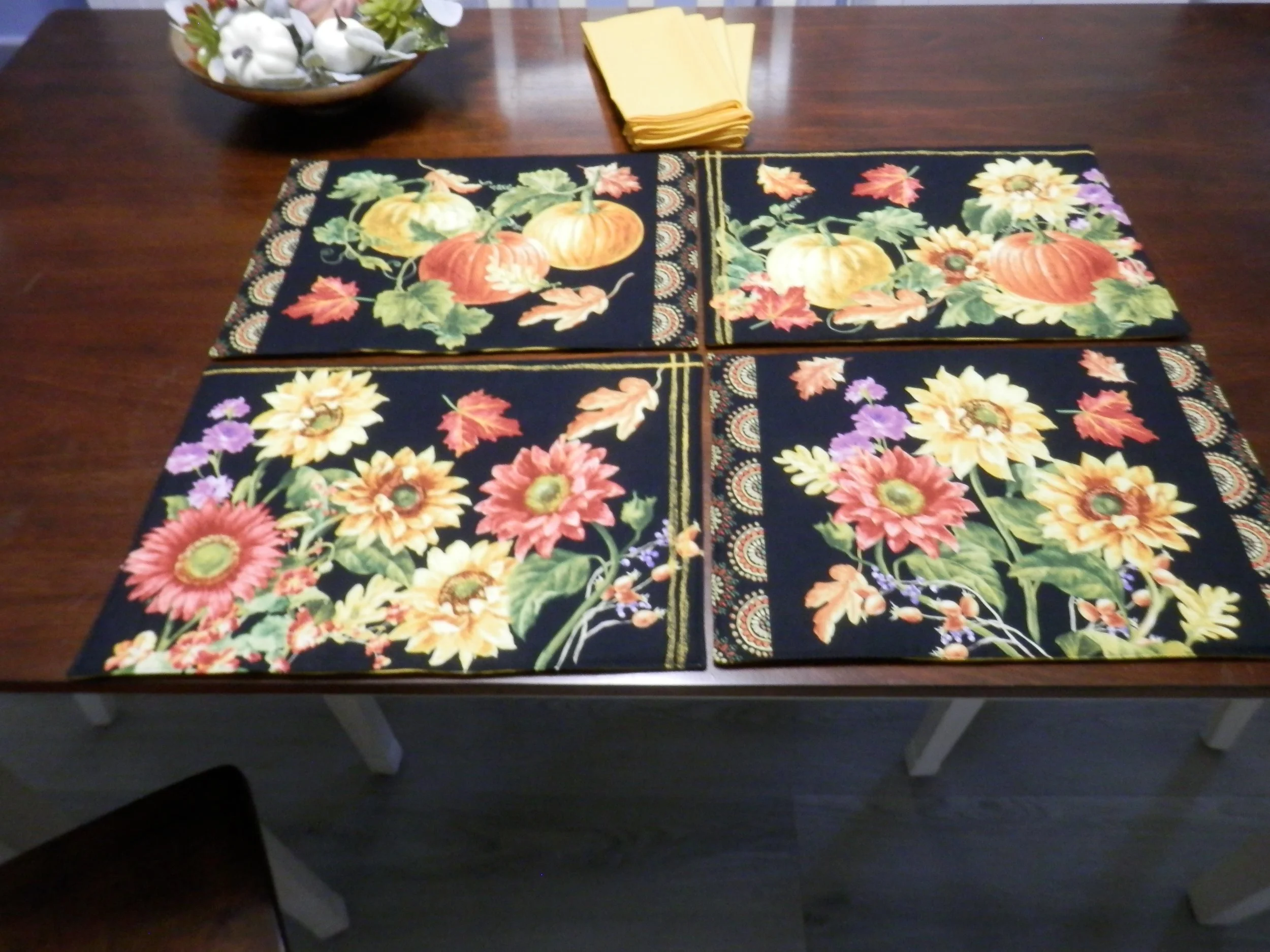 Fall Placemats with Napkins Set of 4