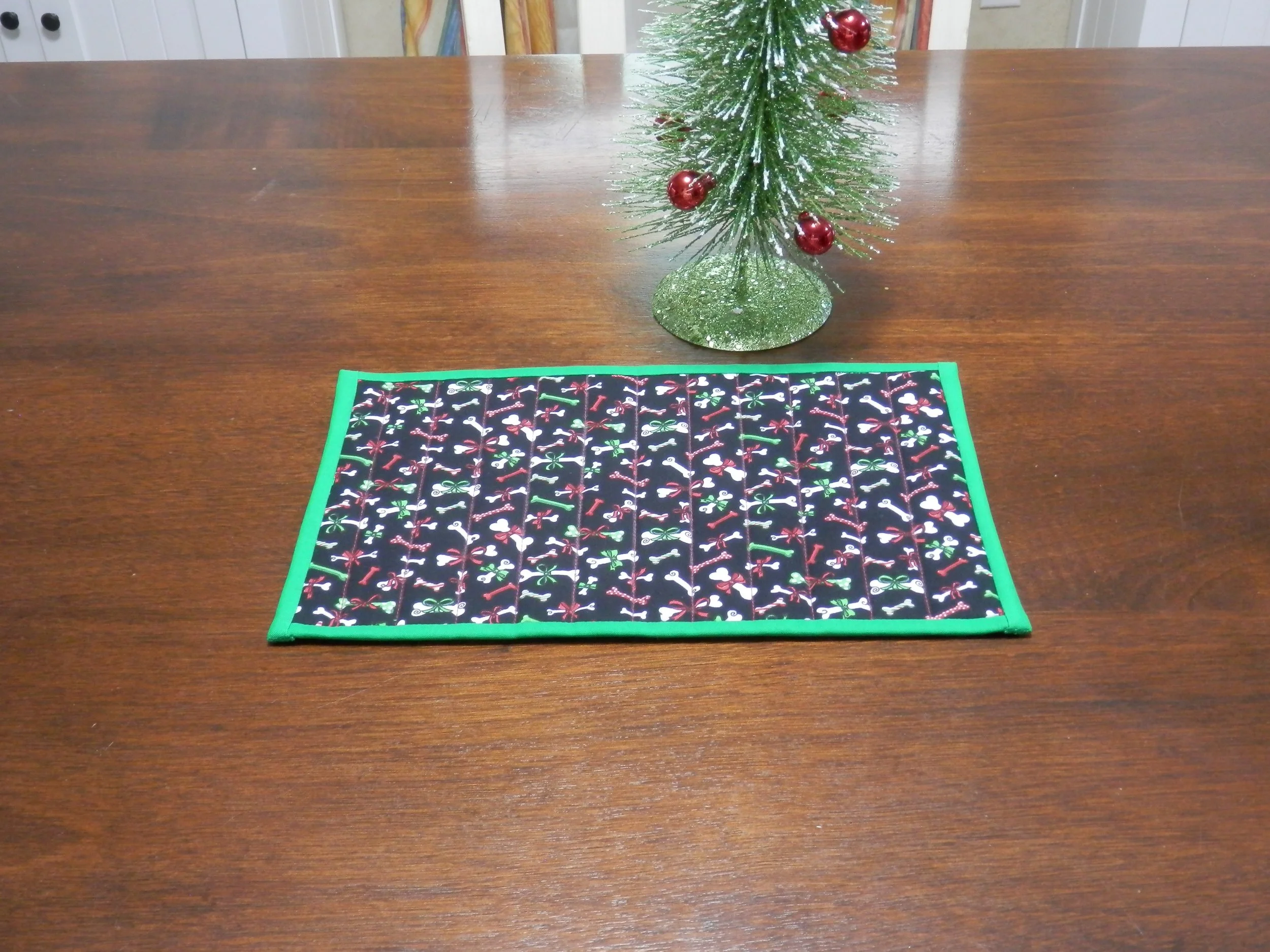 Tiny Home Living Christmas Table Runner "Dog Treats" 12.5"L x 7.5"W