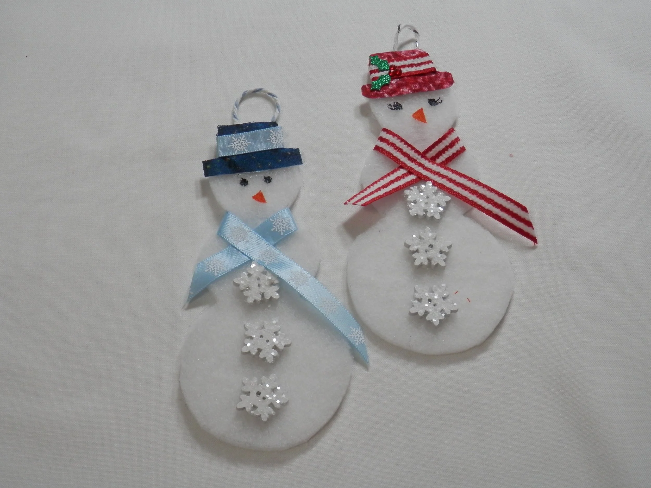 Snow People Tree Ornaments 5.25"L x 2.5"W