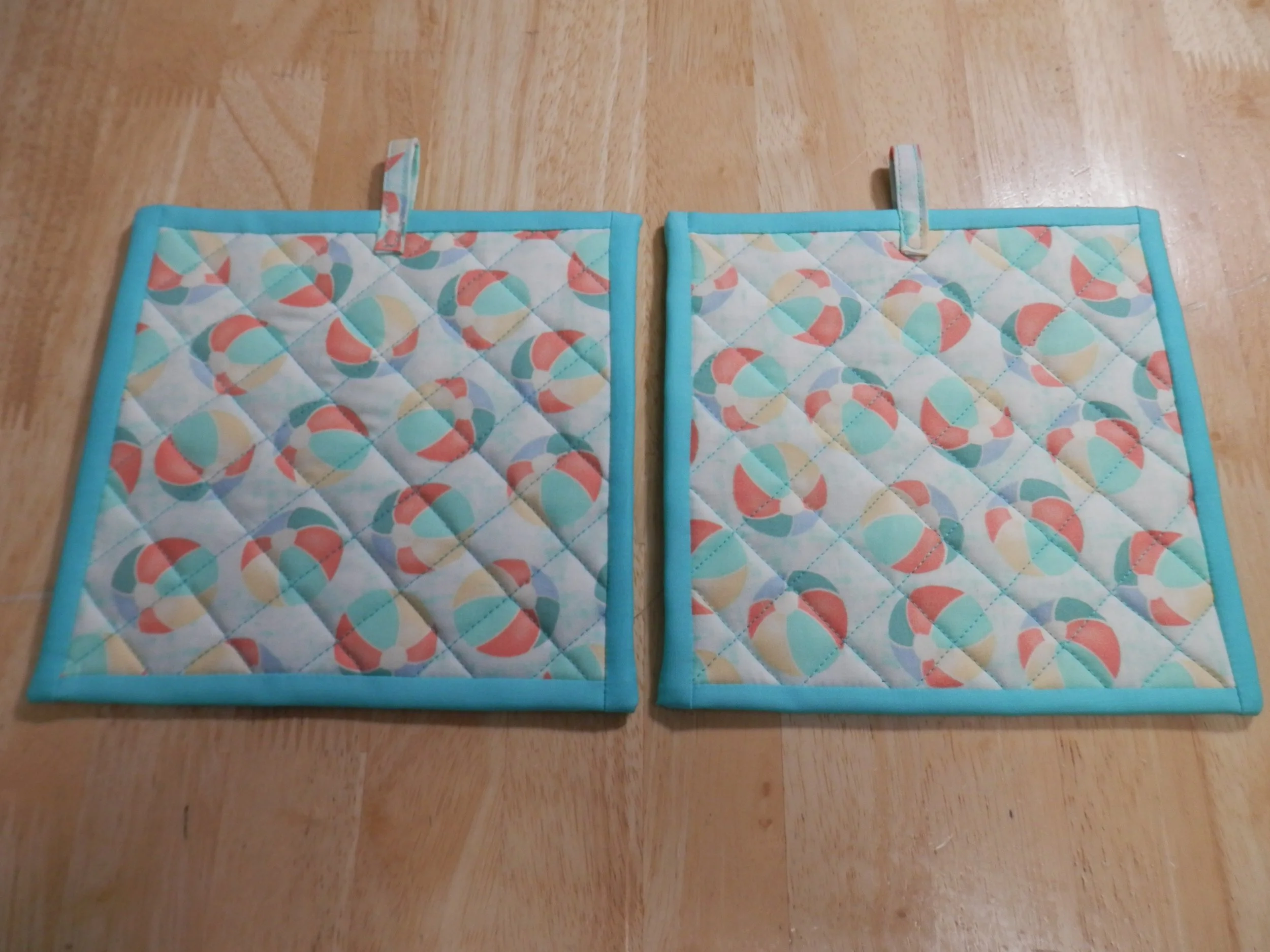 Beach Balls Potholders Set of 2