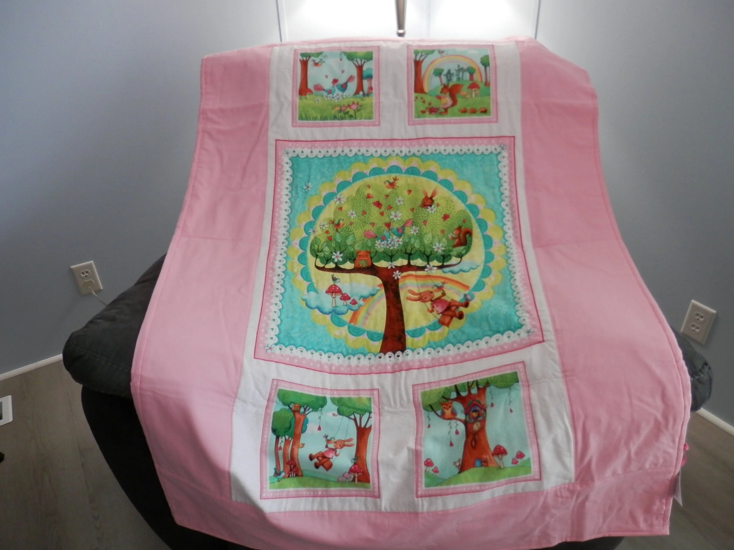 "Hearts Fluttering for You" Toddler/Youth Quilt 56.5"L x 36.5"W