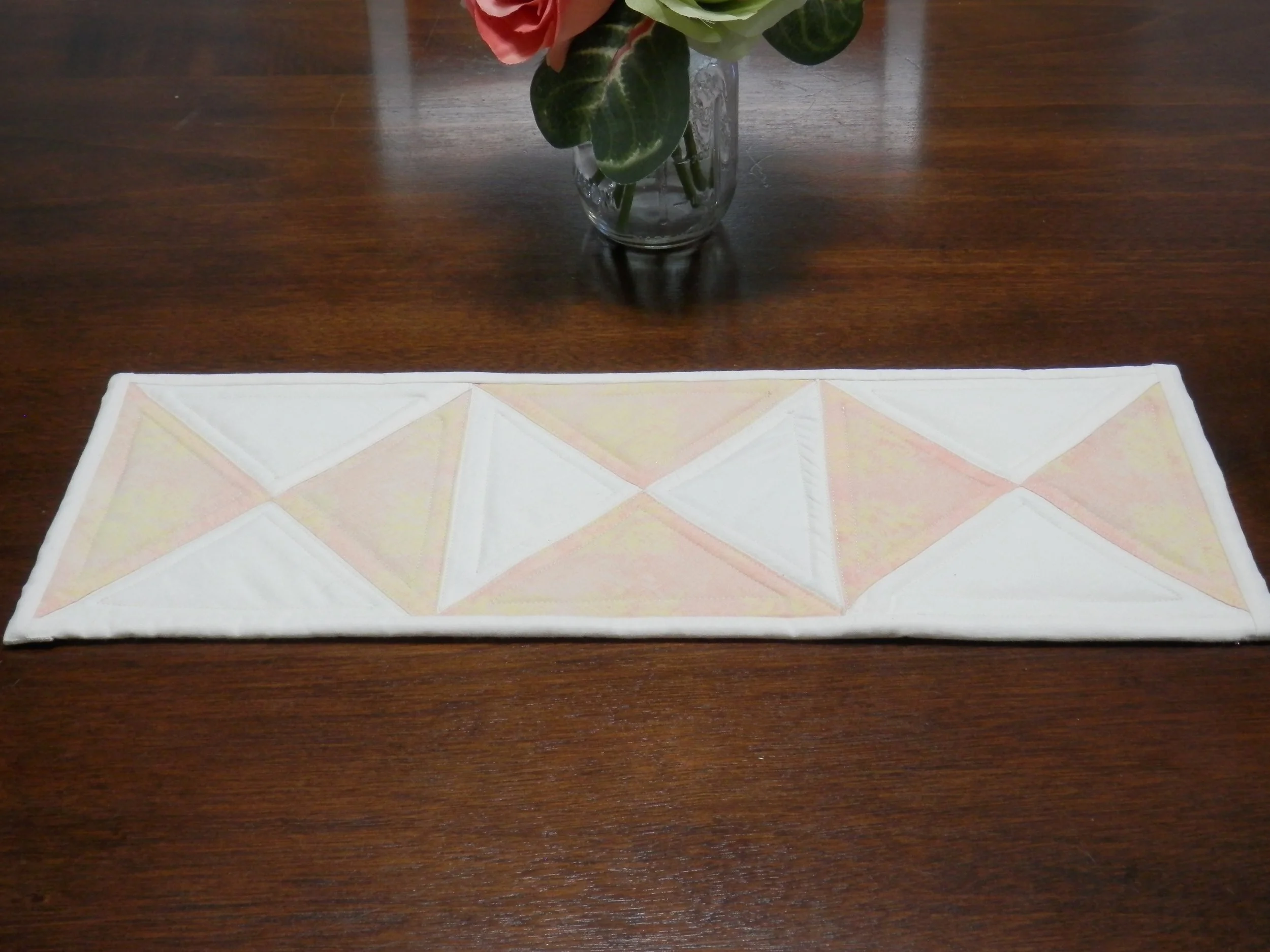 Small Table Runner for Tiny Home Living 18.5" x 6.5" Peach Gelato
