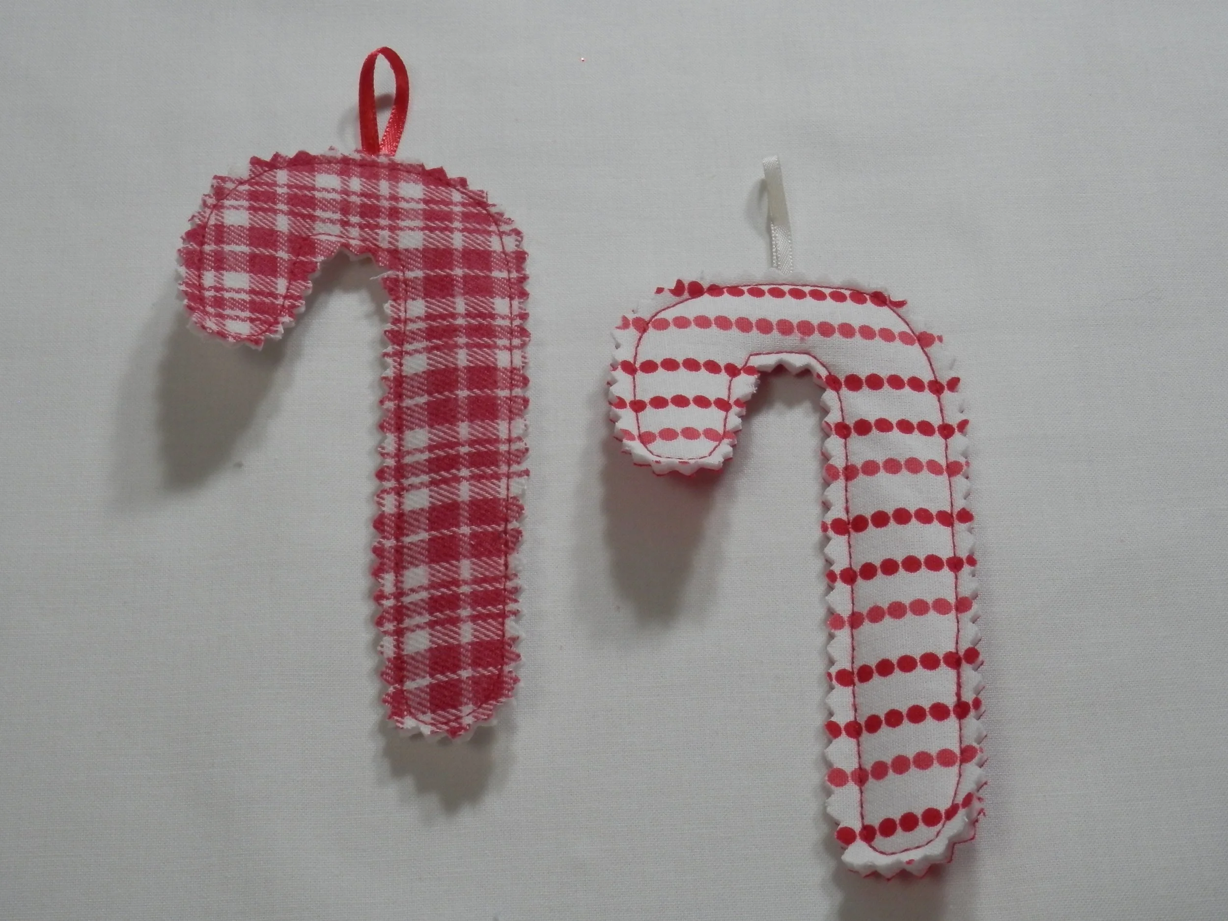 Fabric Candy Canes Tree Ornament 5"L x 2.5"W  Set of6