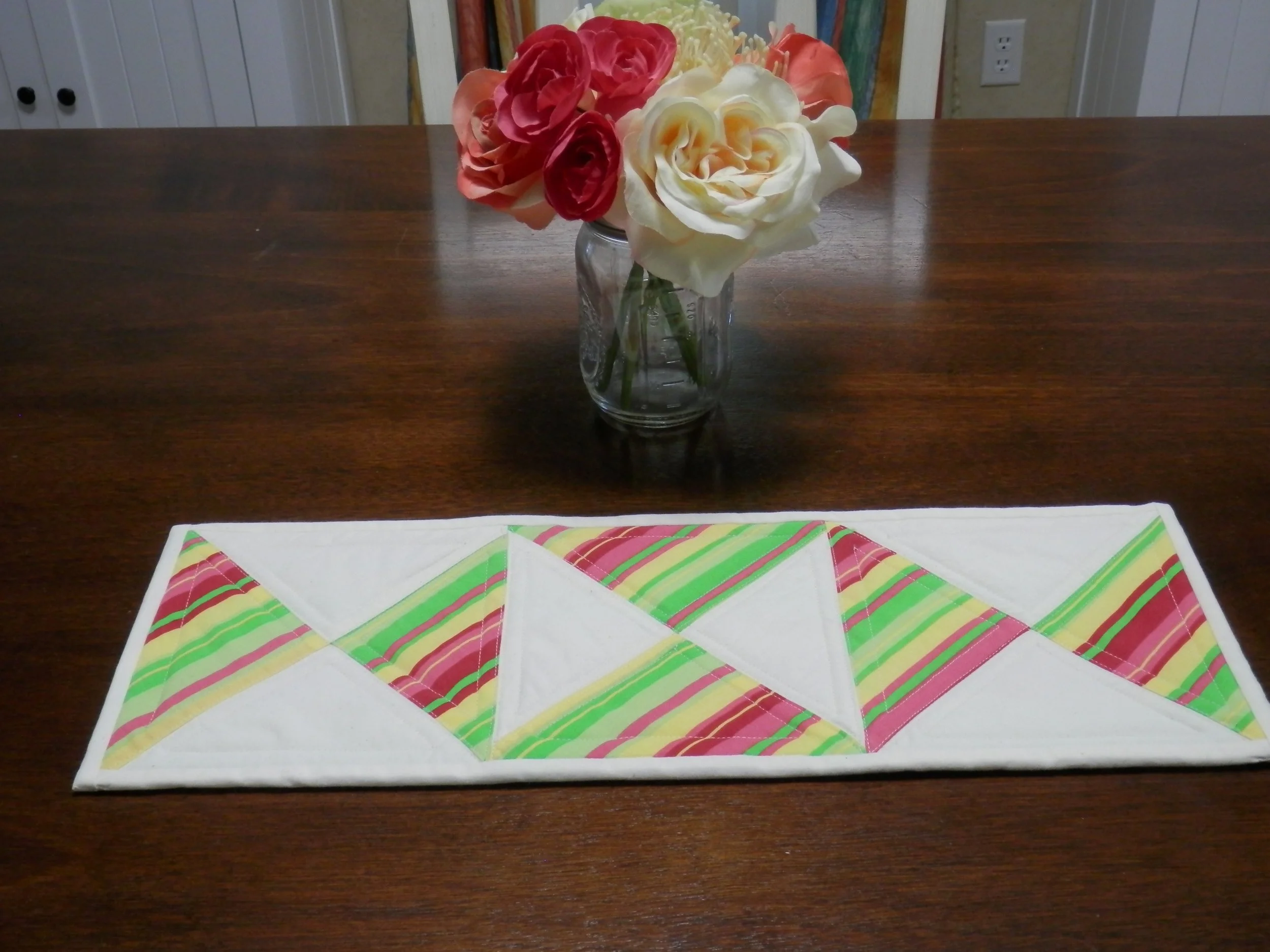 Tiny Home Living Table Runner 18.5" x 6.5" Rainbow Sherbet