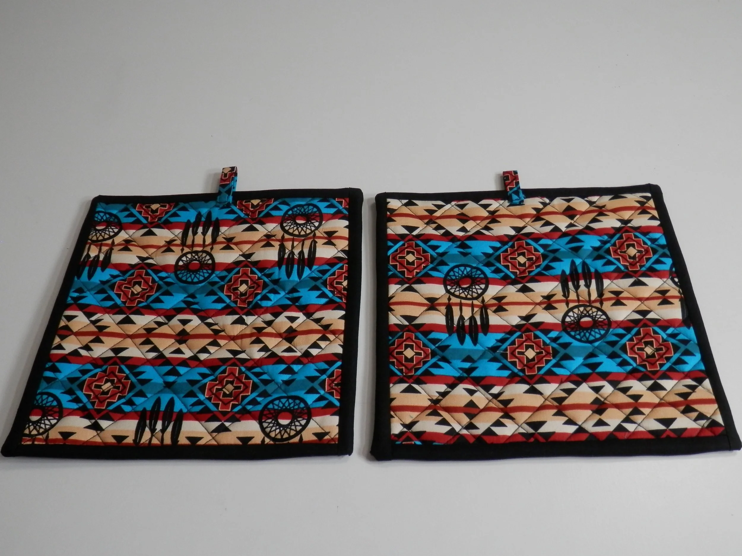 Dream Weaver Potholders / Hot Pads Set of 2  8" x 8"
