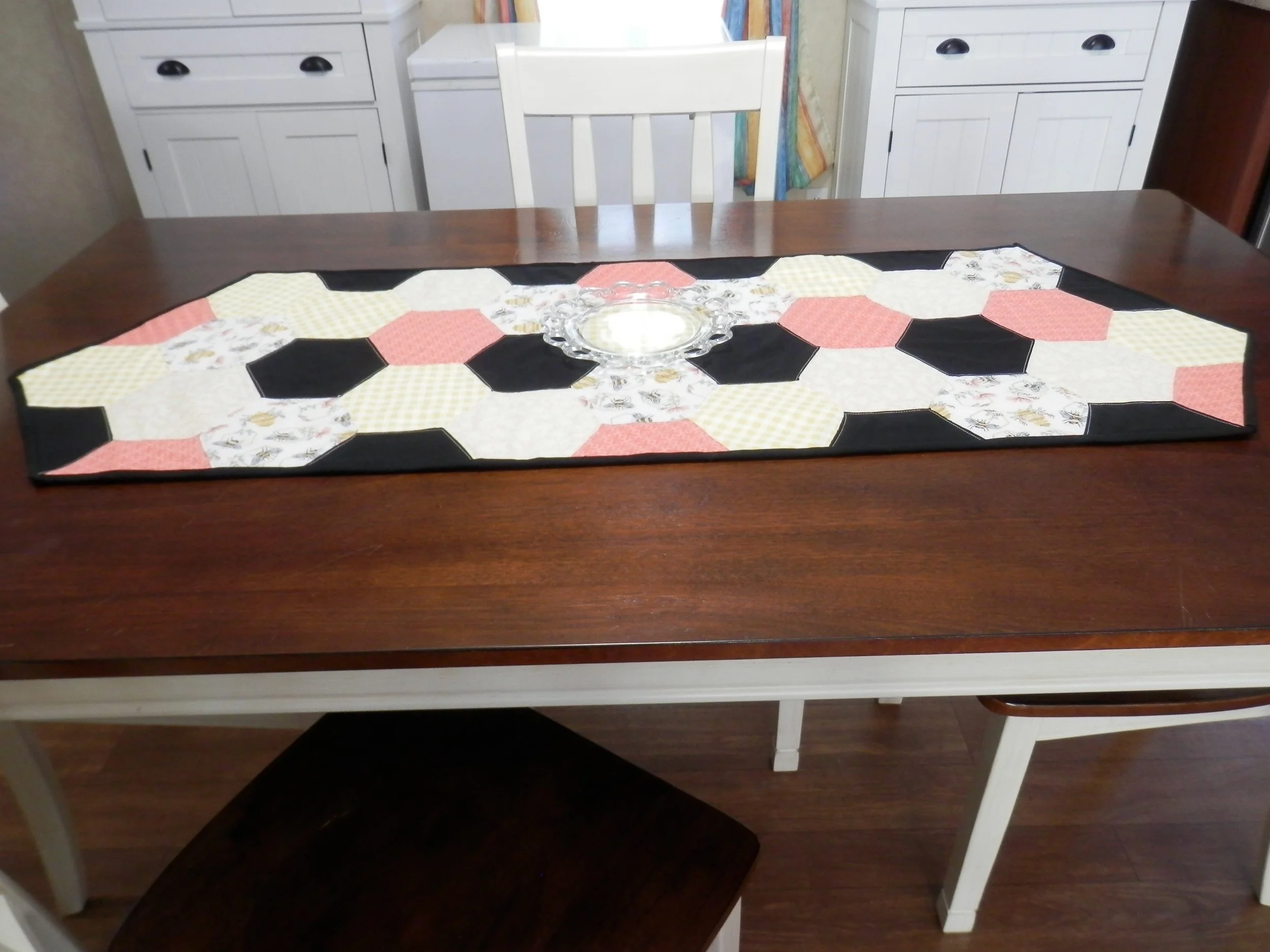 Honeybees and Hexi's Table Runner  50" L x 18" W