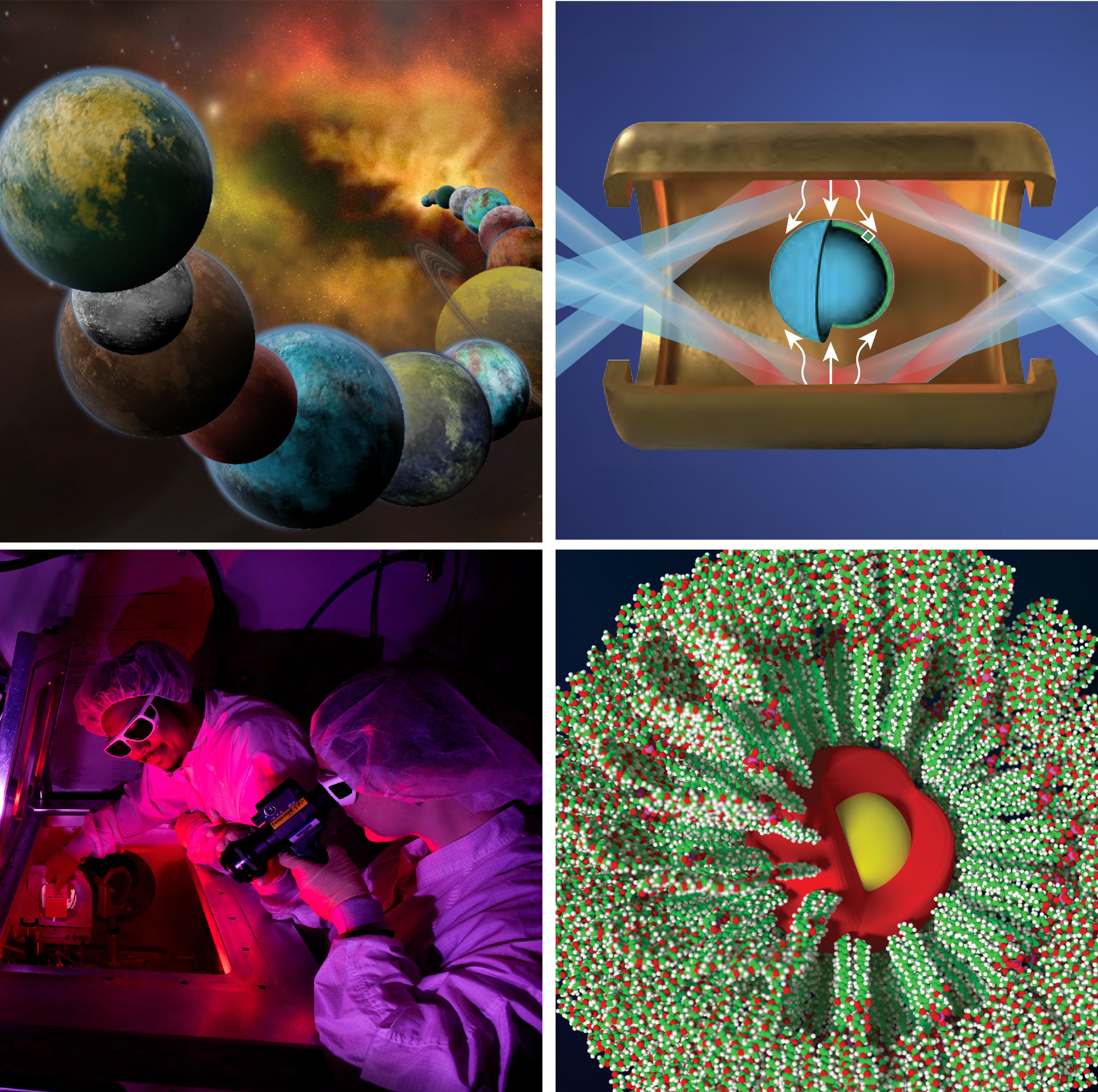 Grid of four high-impact scientific visuals