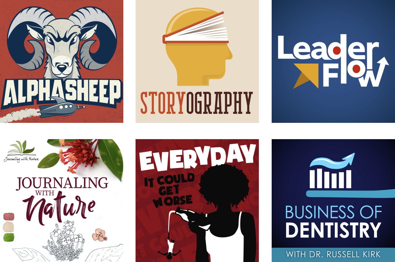 Podcast artwork images.